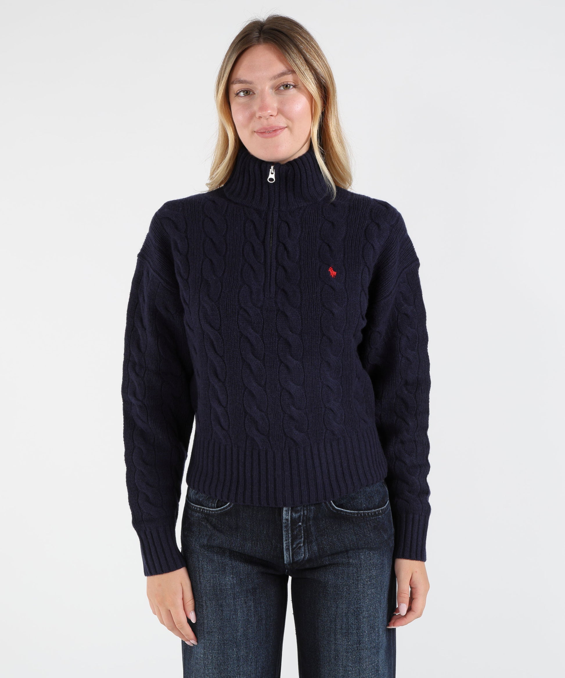 Pullovers POLO RALPH LAUREN Half-Zip Cable Knit Pullover Navy | POLO RALPH LAUREN