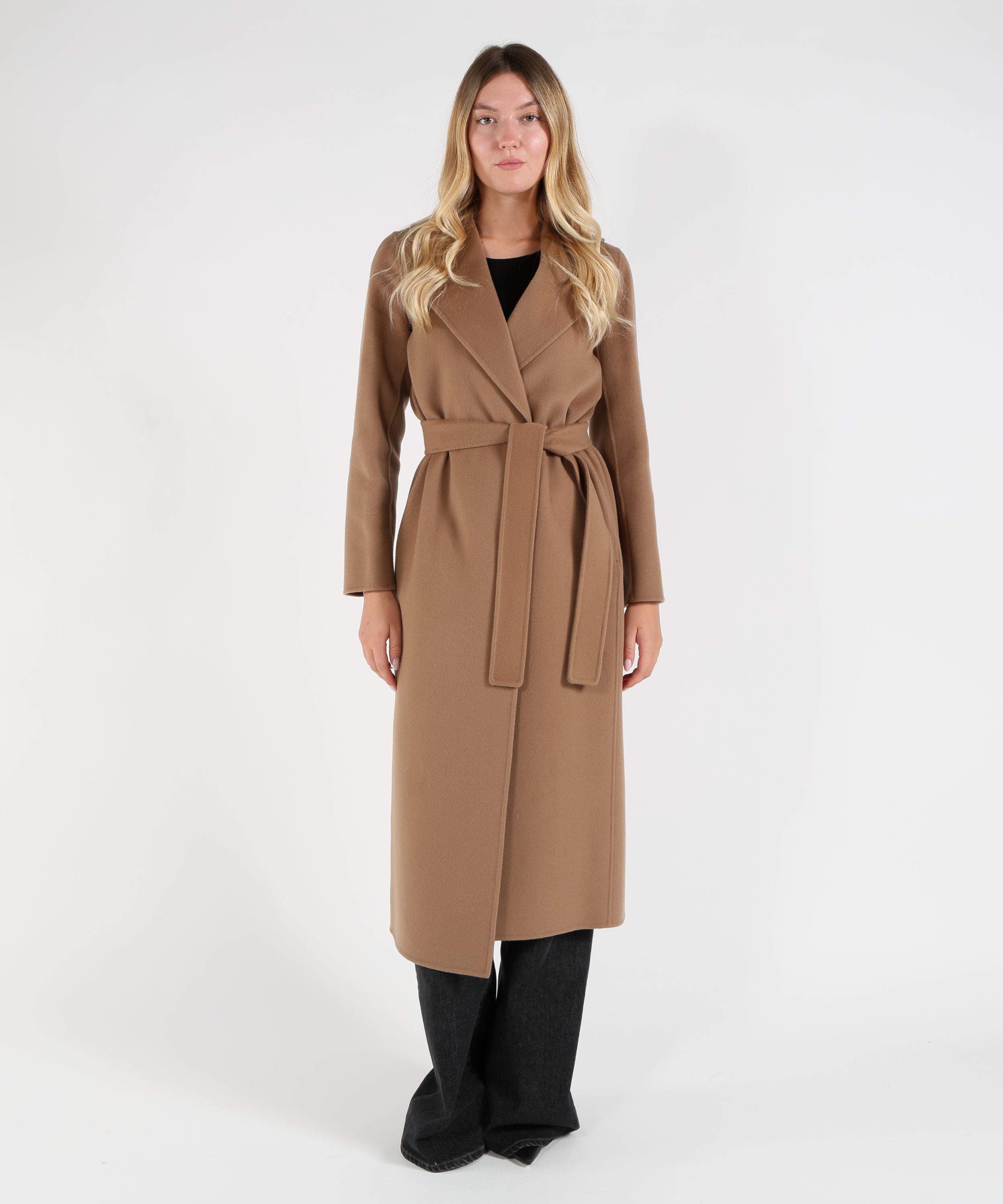 Cappotti 'S MAX MARA Cappotto Lungo a Vestaglia in Doppio Drap di Pura Lana Cammello | 'S MAX MARA