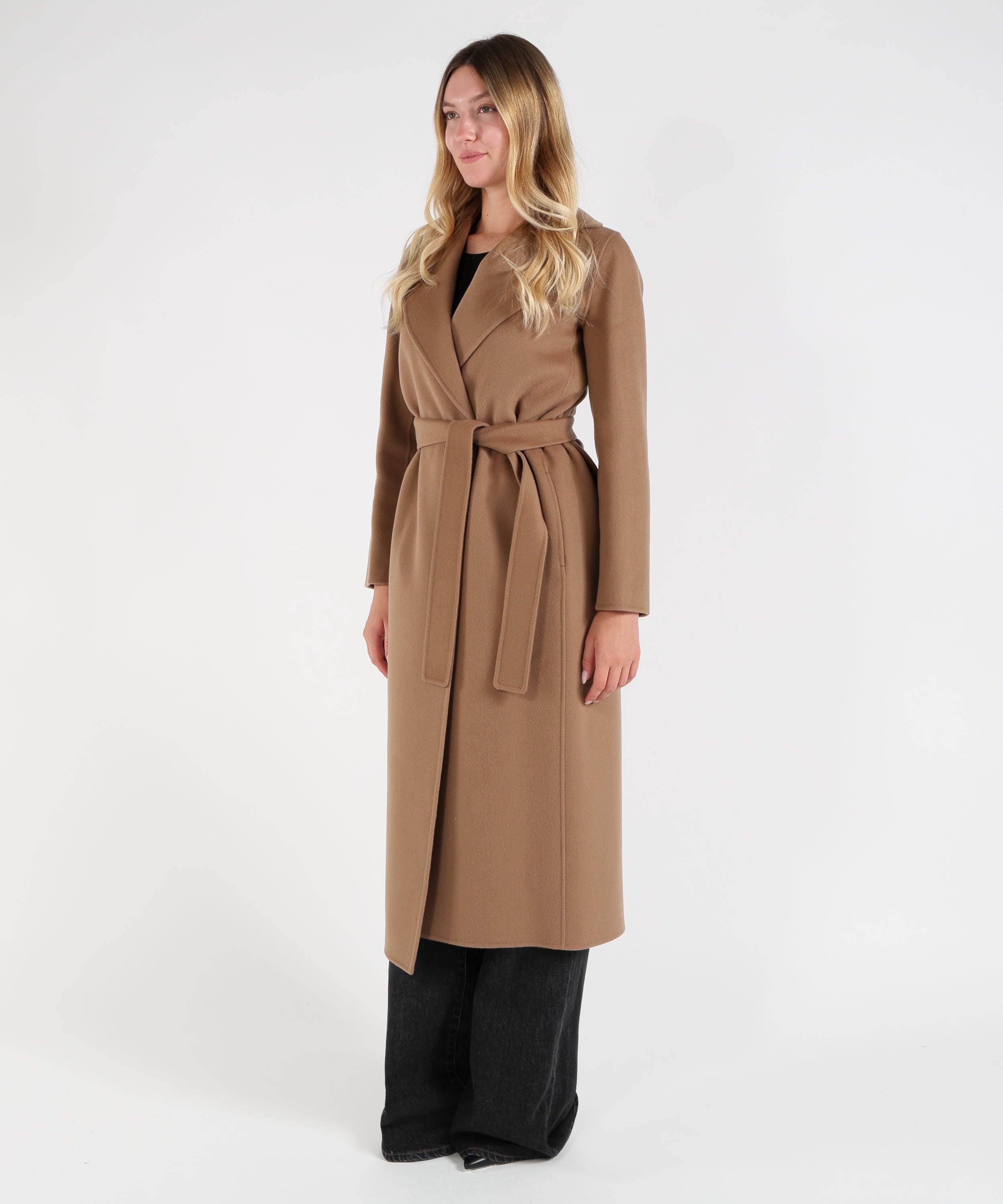 Cappotti 'S MAX MARA Cappotto Lungo a Vestaglia in Doppio Drap di Pura Lana Cammello | 'S MAX MARA