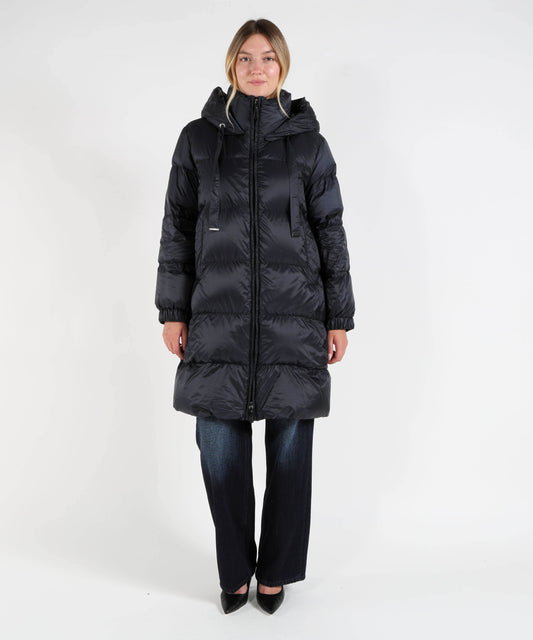 Piumini MAX MARA THE CUBE Imbottito Midi Trapuntato con Cappuccio Rimovibile Blu | MAX MARA THE CUBE