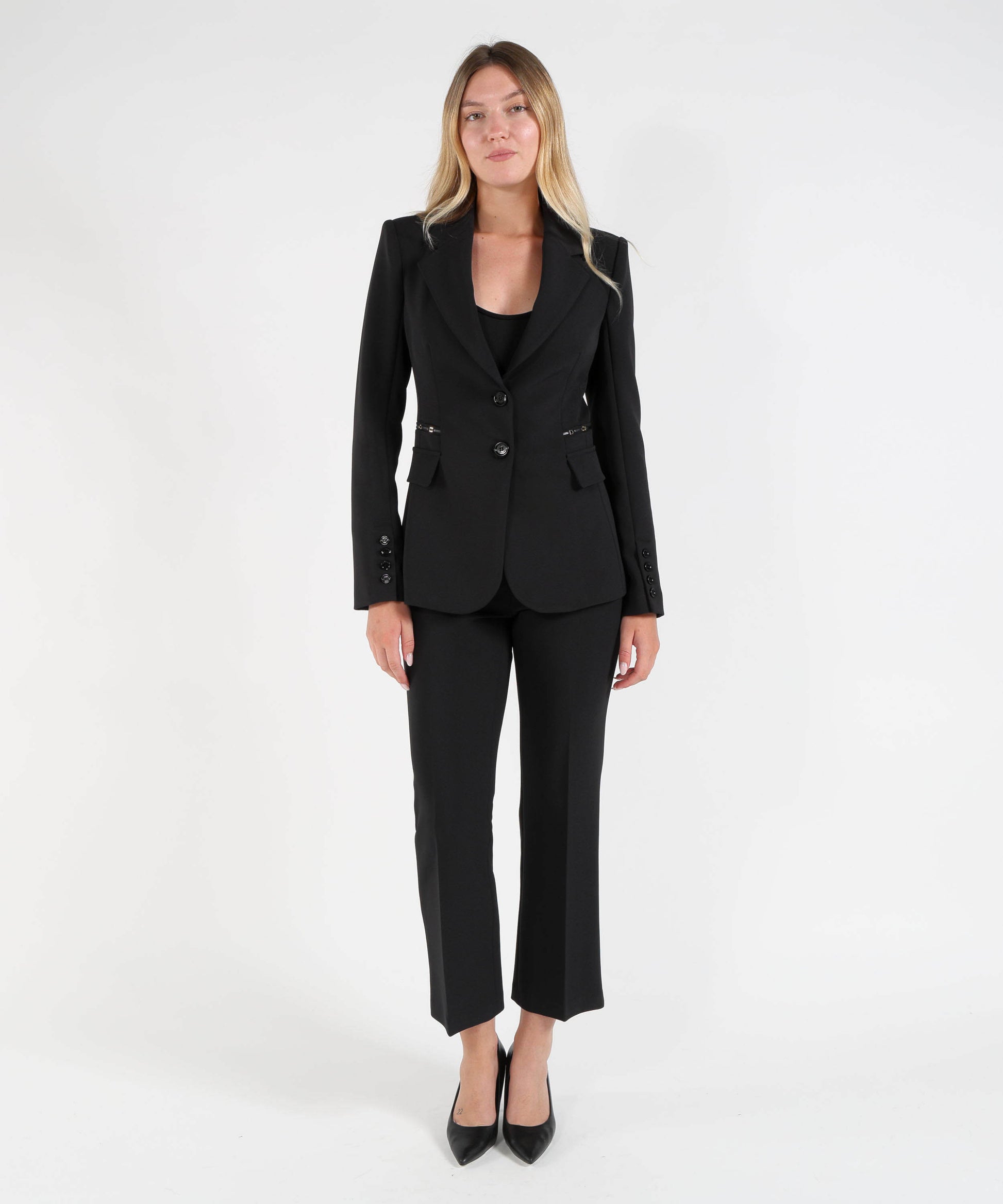 Giacche ELISABETTA FRANCHI Giacca in doppio crêpe stretch Nero | ELISABETTA FRANCHI