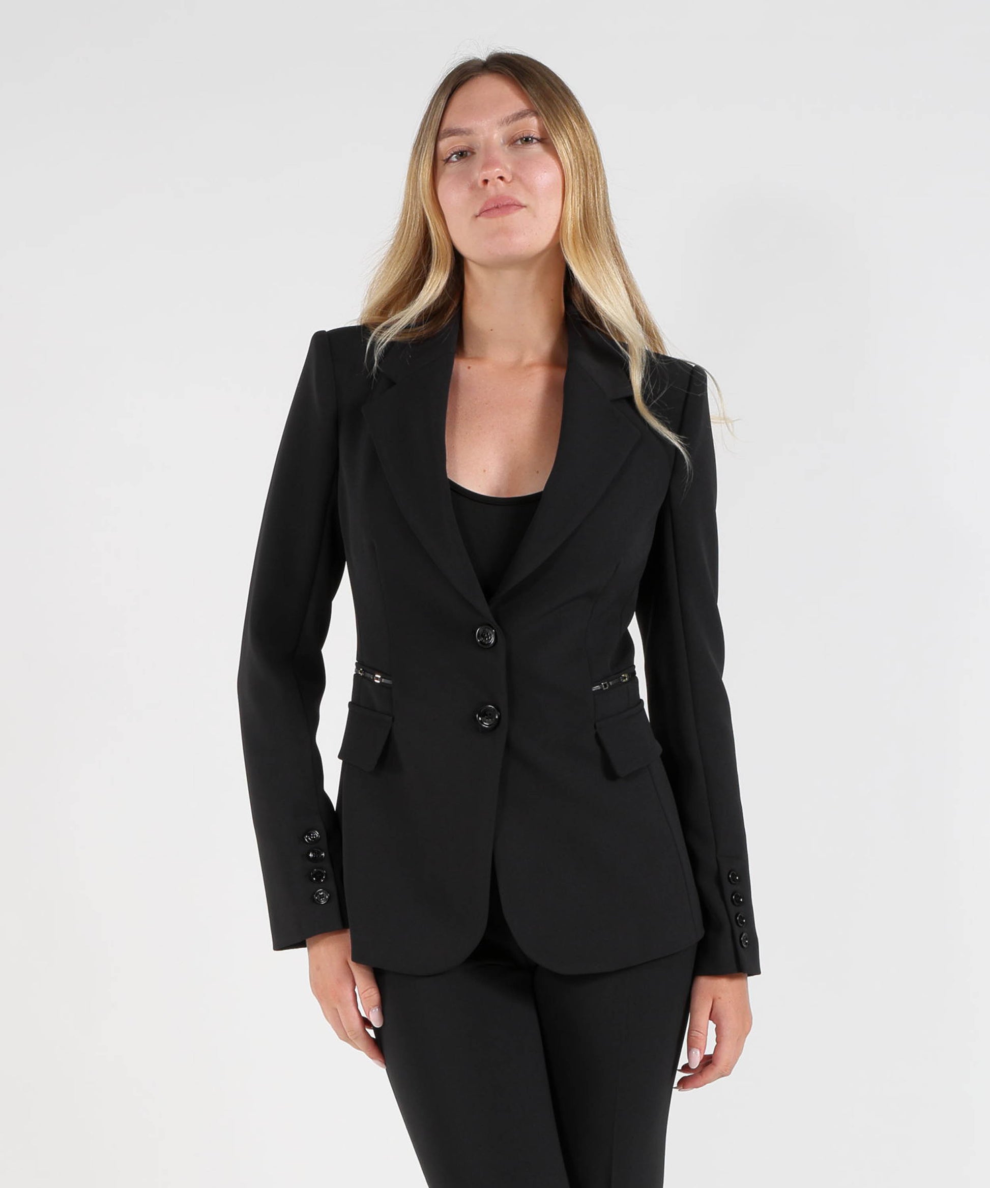 Giacche ELISABETTA FRANCHI Giacca in doppio crêpe stretch Nero | ELISABETTA FRANCHI