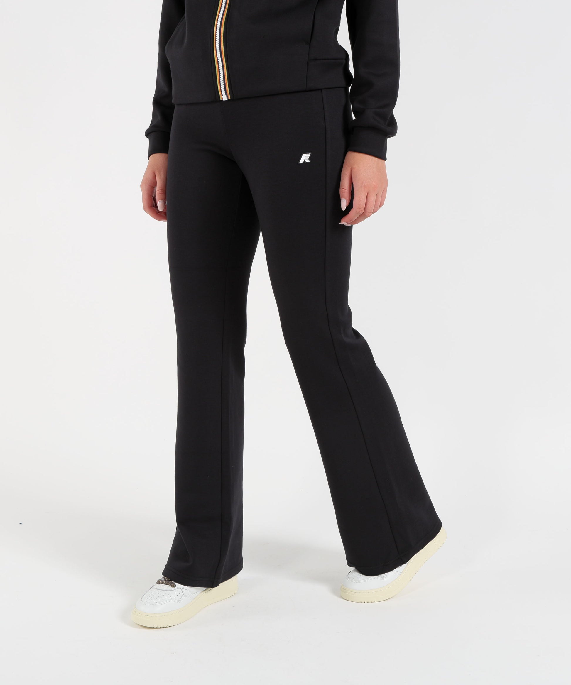 Pantaloni K-WAY Pantaloni Wide Leg in Felpa Nero | K-WAY