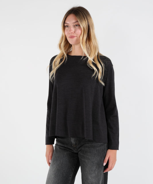 Maglie LIVIANA CONTI Maglia Nesti in pura lana vergine Antracite | LIVIANA CONTI