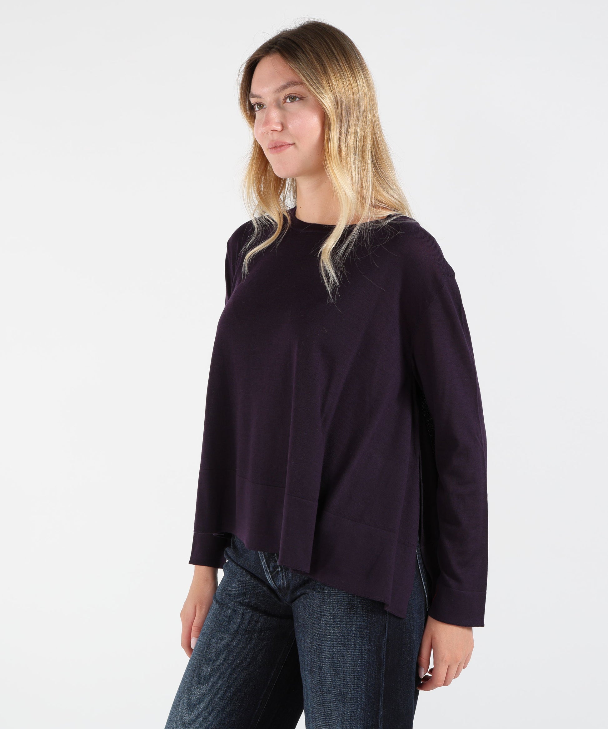 Maglie LIVIANA CONTI Maglia Nesti in pura lana vergine Viola | LIVIANA CONTI