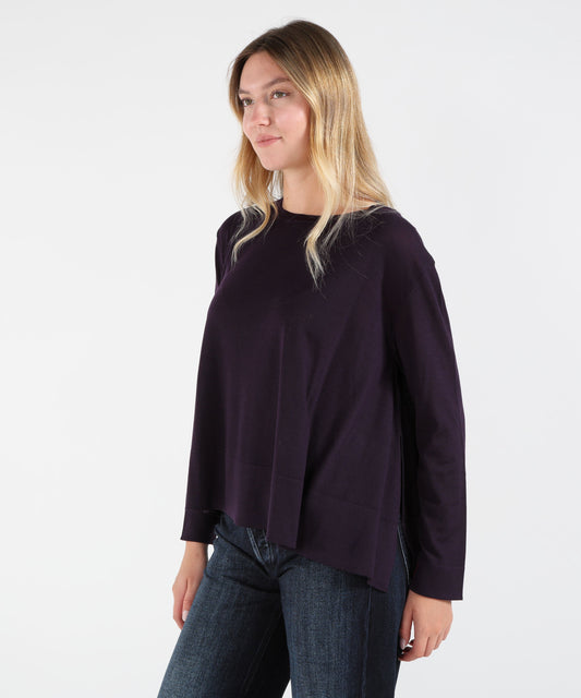 Maglie LIVIANA CONTI Maglia Nesti in pura lana vergine Viola | LIVIANA CONTI