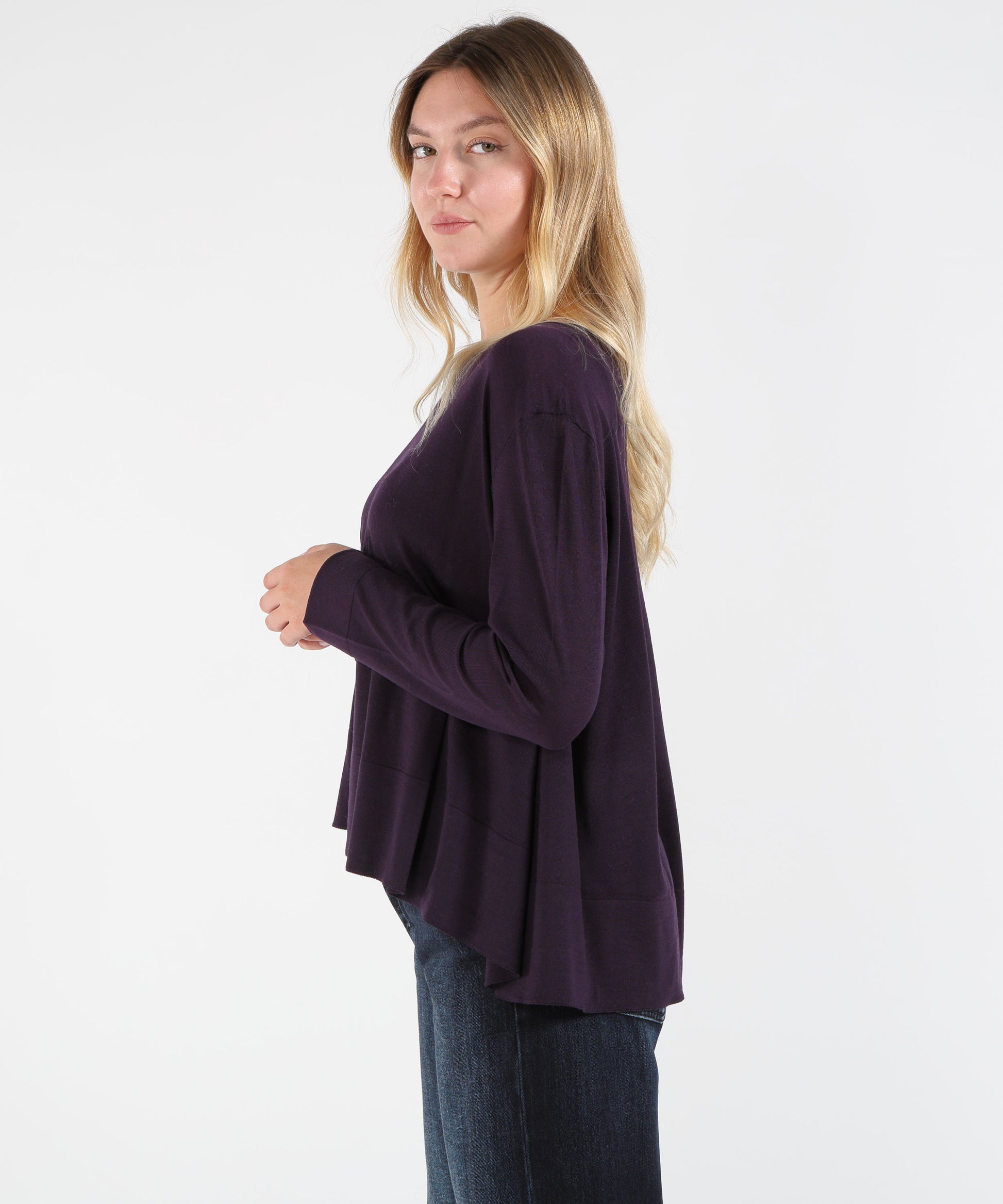 Maglie LIVIANA CONTI Maglia Nesti in pura lana vergine Viola | LIVIANA CONTI