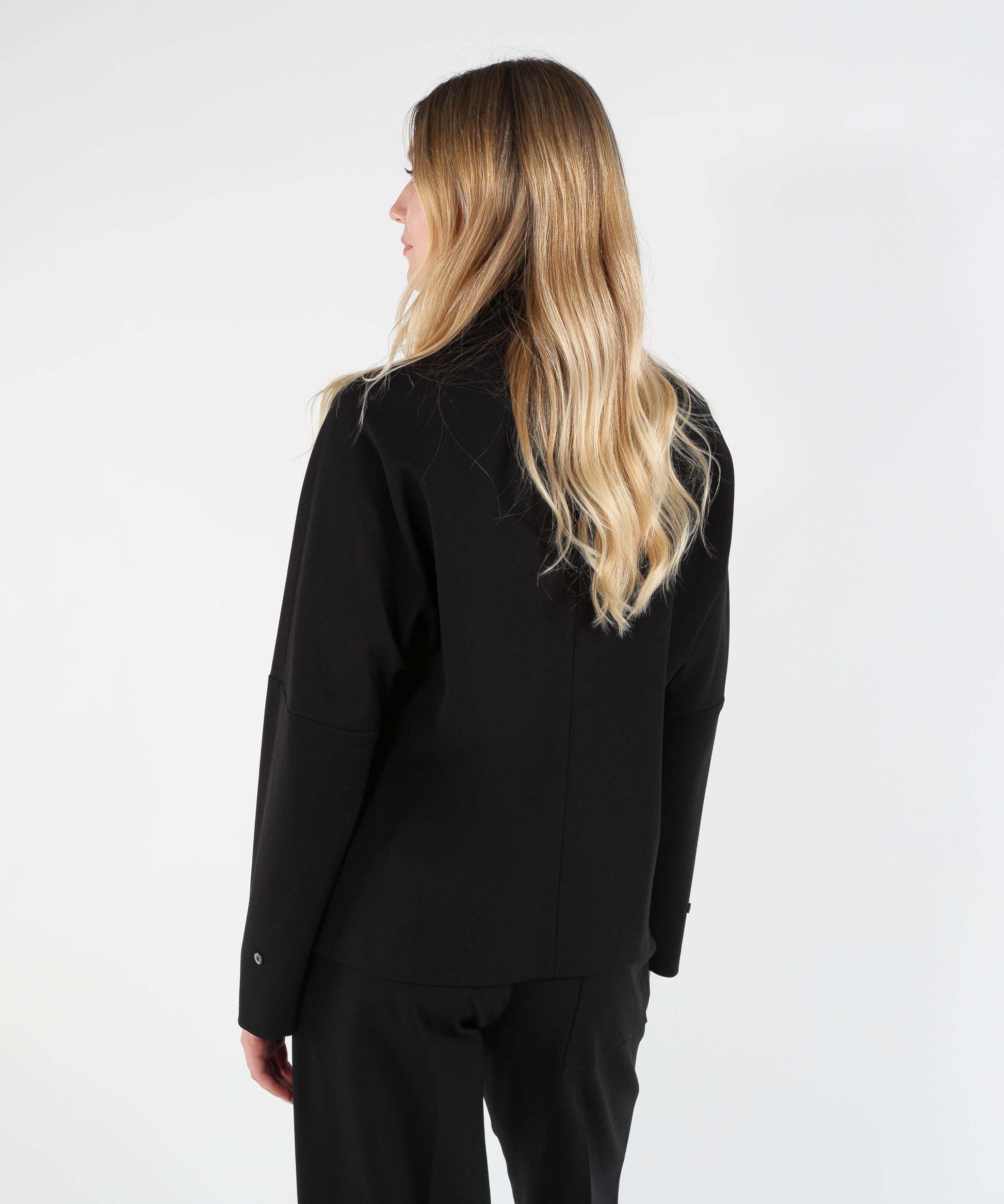 Bluse LIVIANA CONTI Maglia Blusa Miranda punto Milano modello polo Nero | LIVIANA CONTI