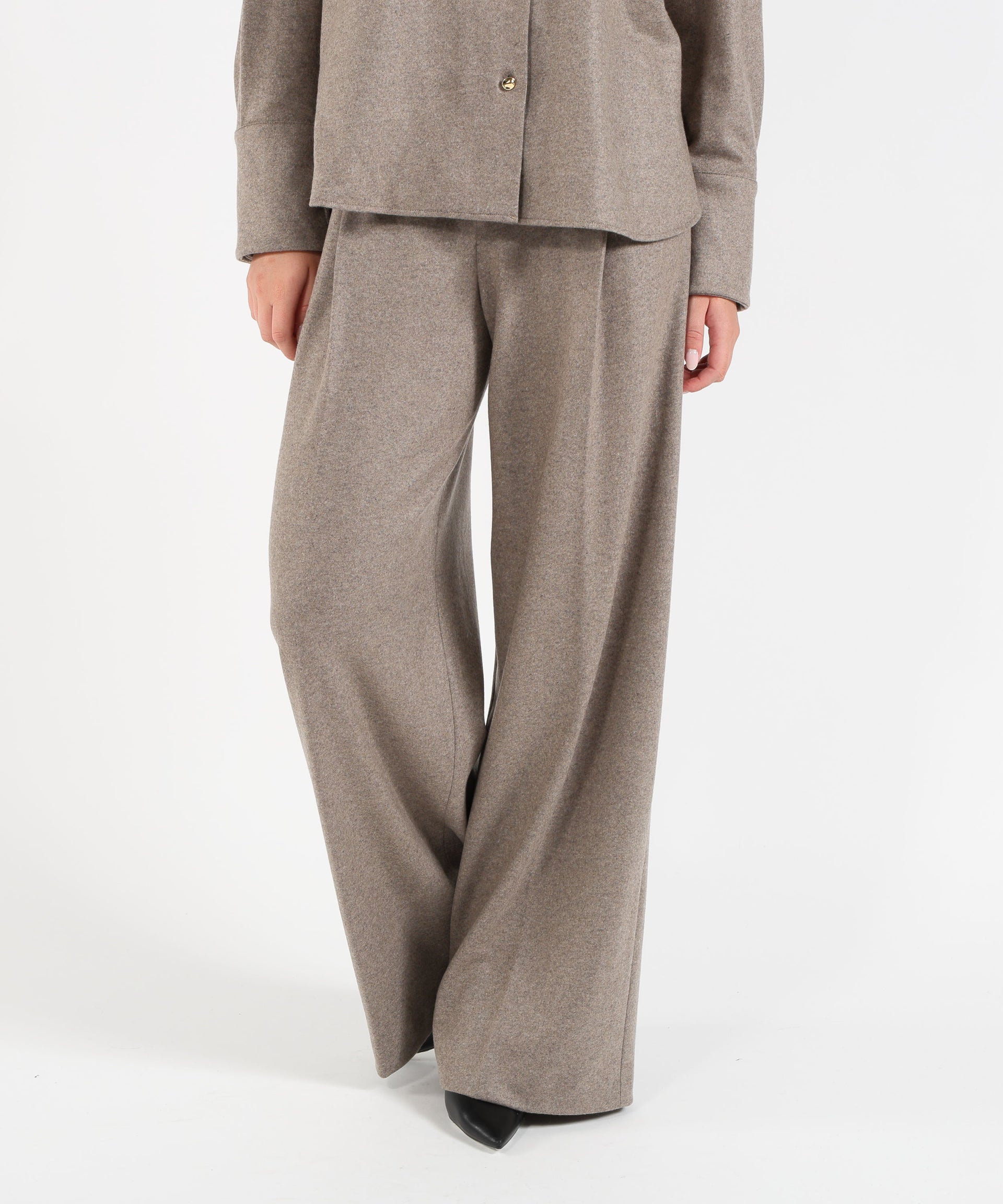 LIVIANA CONTI Pantaloni Wide Leg in Misto Cashmere