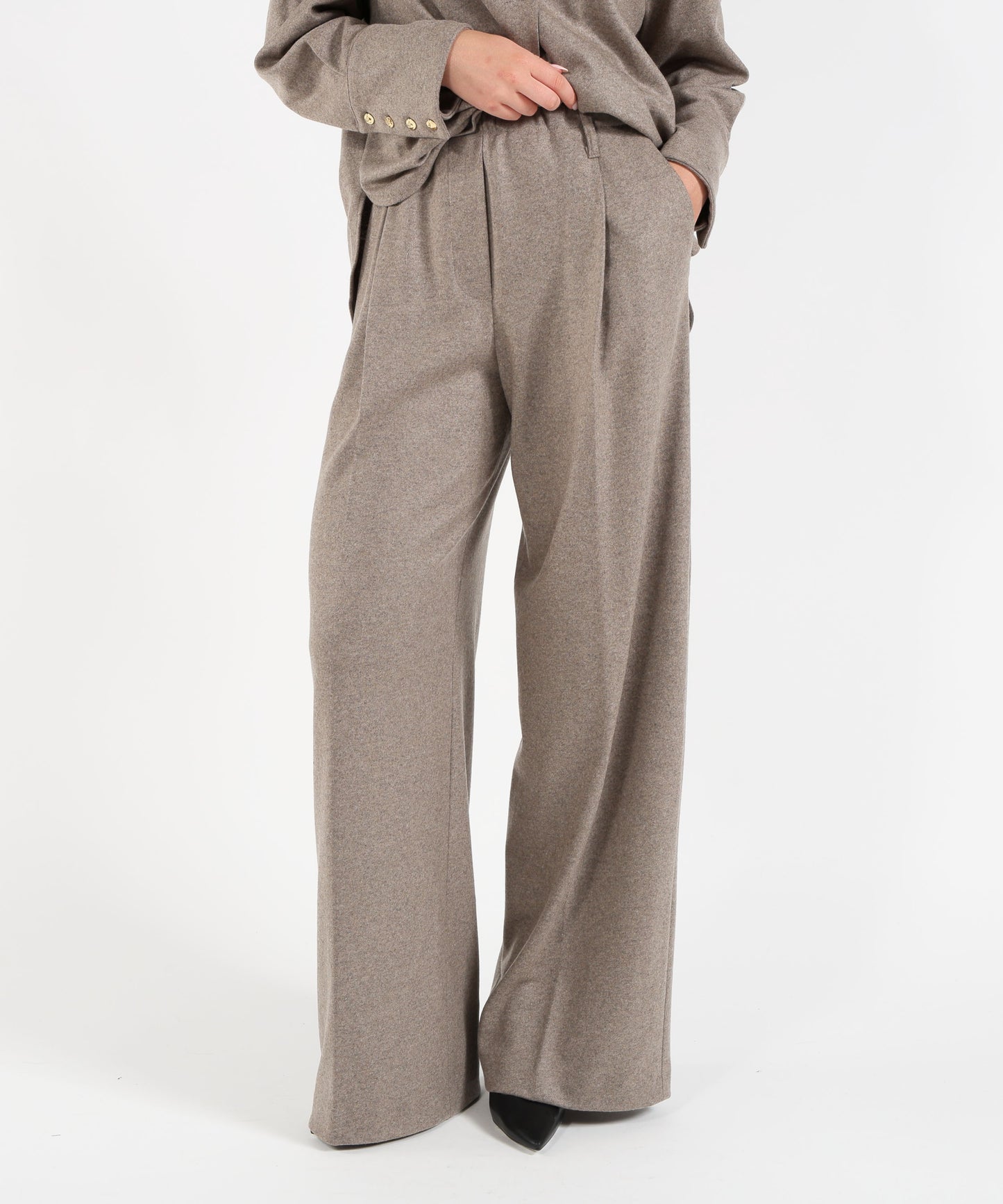 LIVIANA CONTI Pantaloni Wide Leg in Misto Cashmere