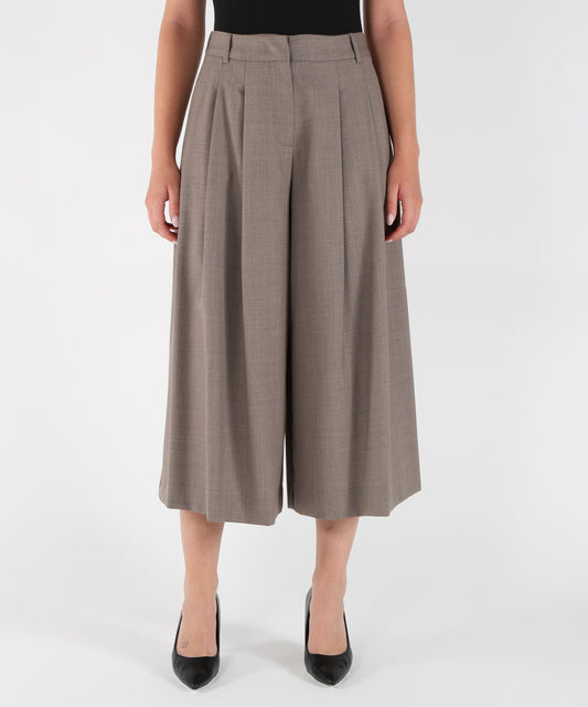 Pantaloni LIVIANA CONTI Pantaloni Adam bermuda lunghi con piences Marrone | LIVIANA CONTI