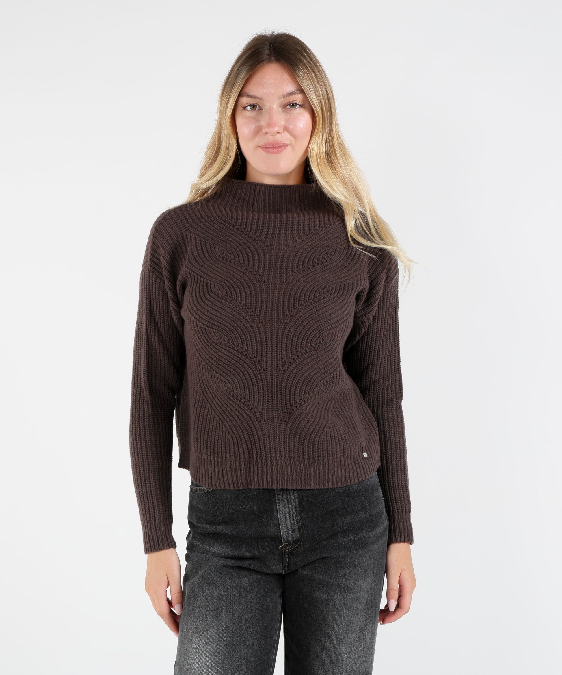 Maglie HERNO Maglione in Lana a Collo Alto Marrone | HERNO