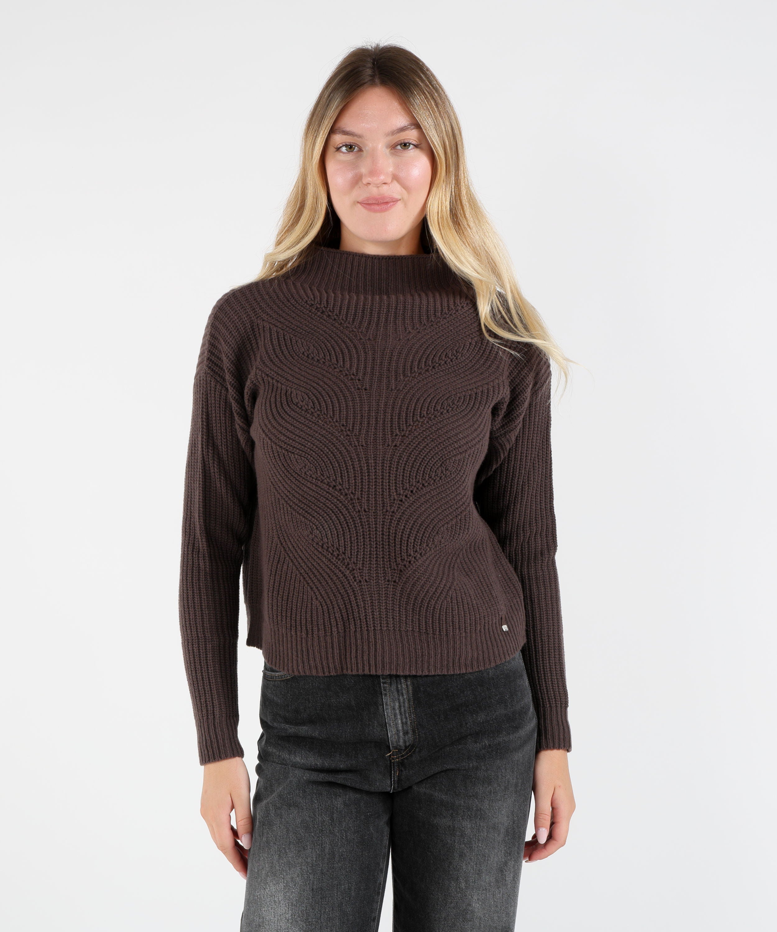 Maglie HERNO Maglione in Lana a Collo Alto Marrone | HERNO