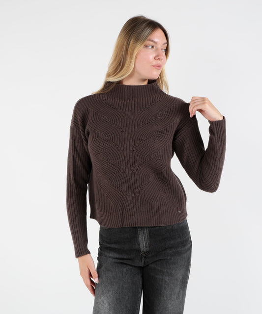 Maglie HERNO Maglione in Lana a Collo Alto Marrone | HERNO