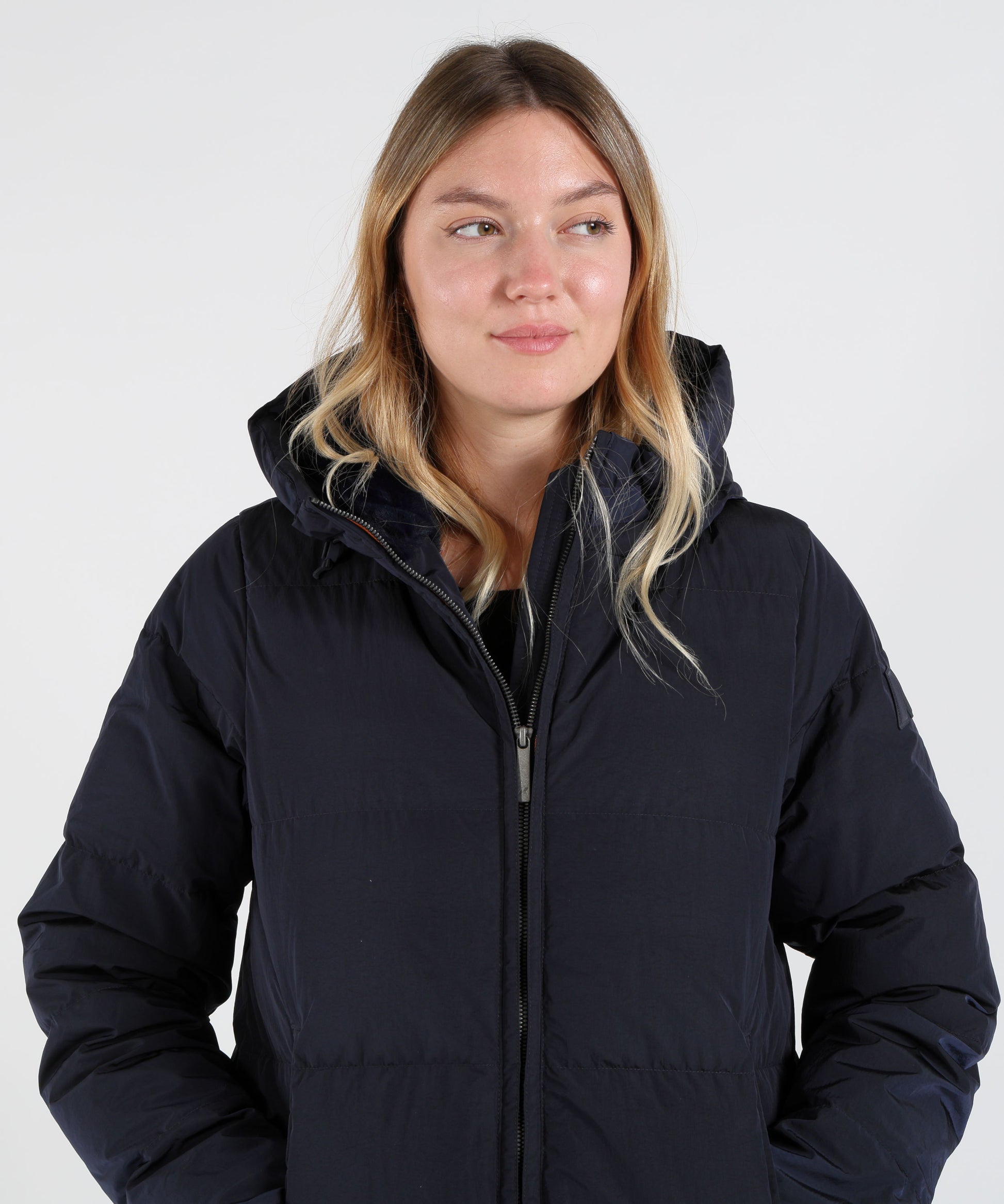 Parka K-WAY Parka Lungo con Cappuccio e Interno in Pelliccia Blu | K-WAY