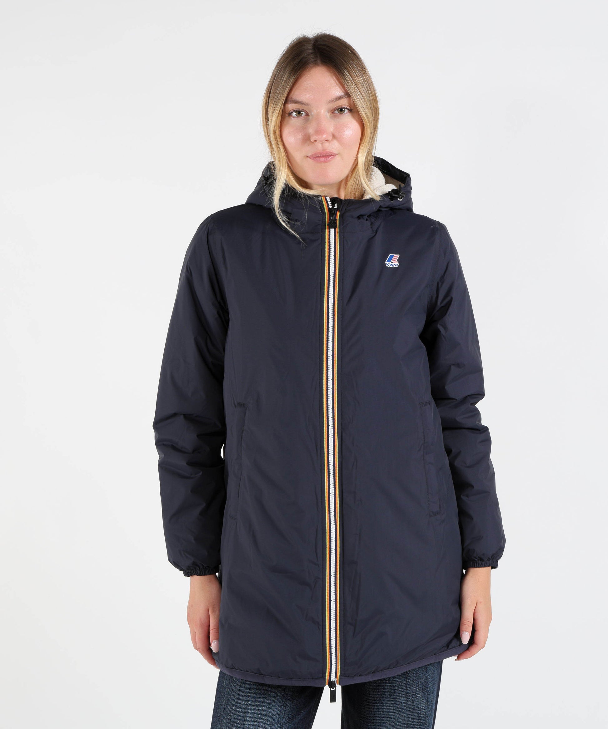 Parka K-WAY Parka Corto con Cappuccio Blu | K-WAY