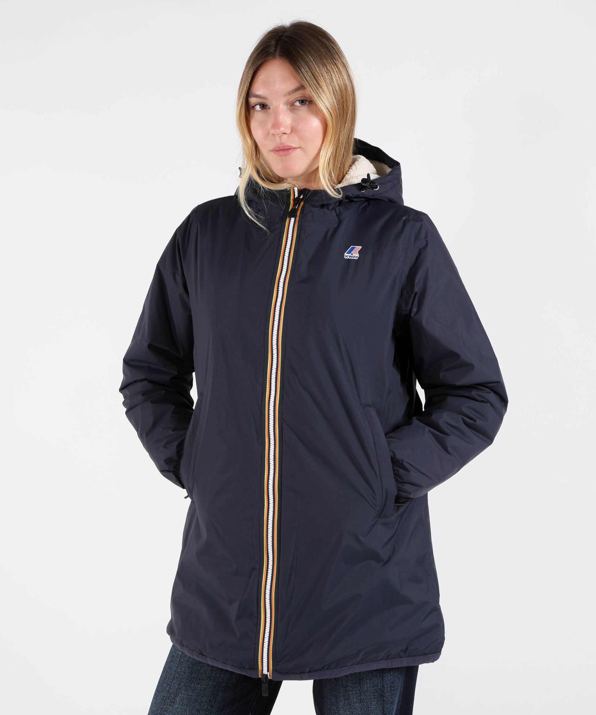 Parka K-WAY Parka Corto con Cappuccio Blu | K-WAY