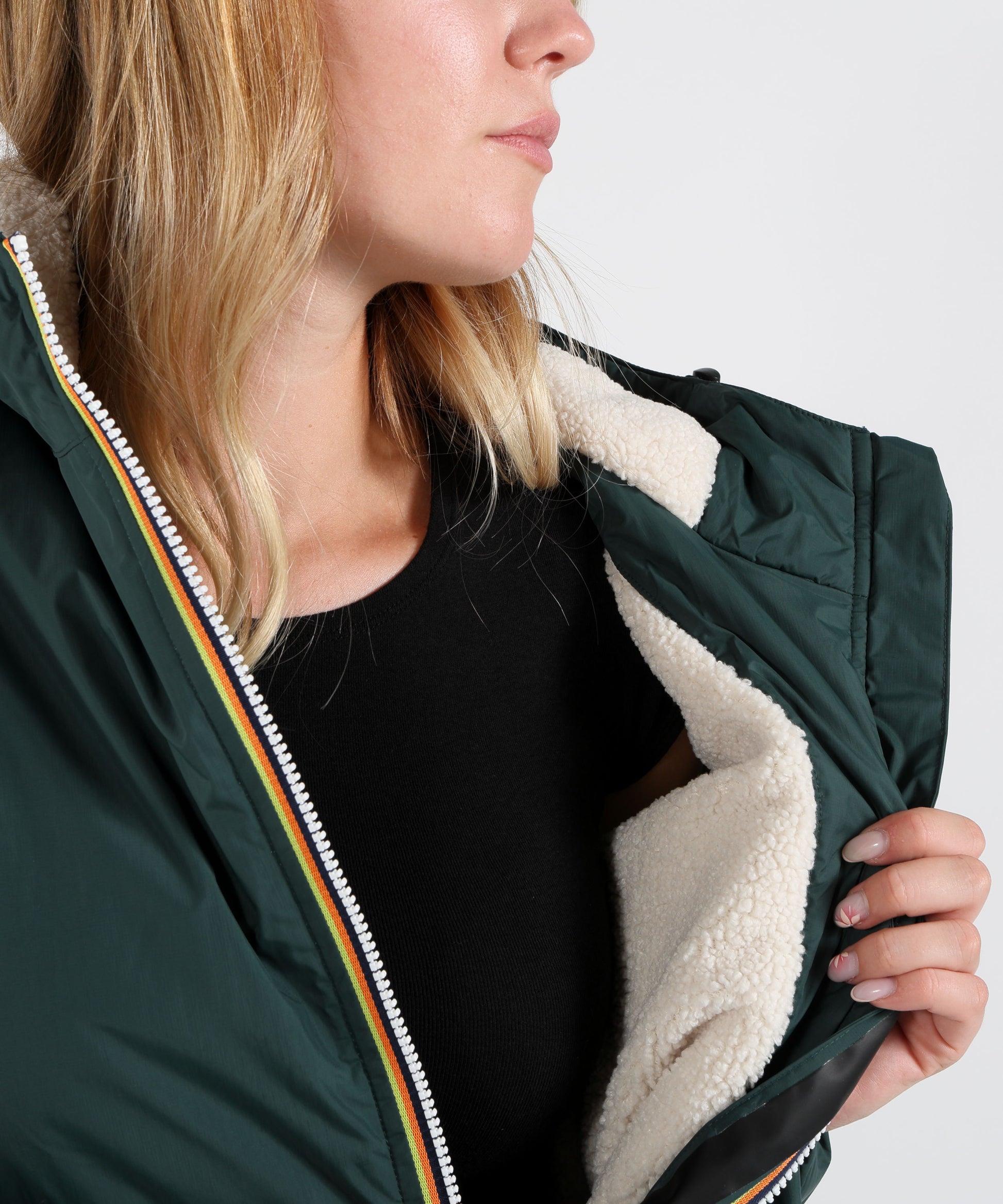 Parka K-WAY Parka Corto con Cappuccio Verde | K-WAY