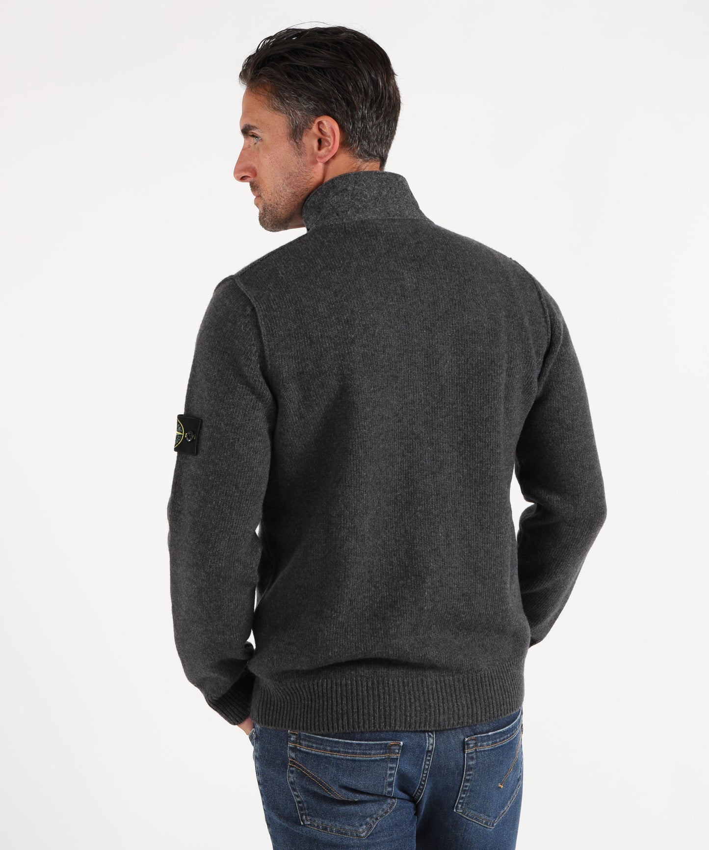 STONE ISLAND Maglione con bottoni e dettagli in feltro