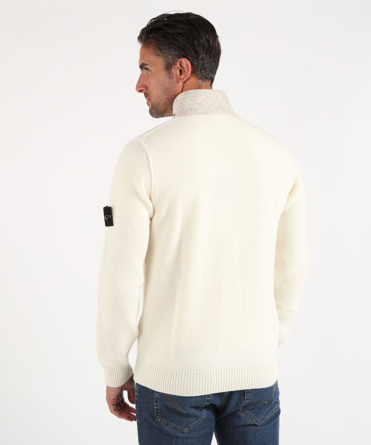 STONE ISLAND Maglione con bottoni e dettagli in feltro