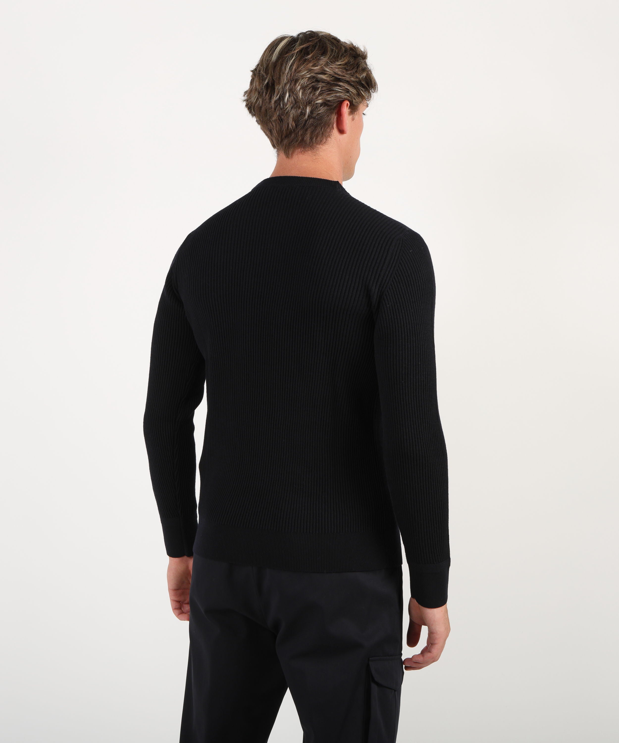 Knitwear STONE ISLAND Crew-neck sweater with ribbed edges Navy | STONE ISLAND