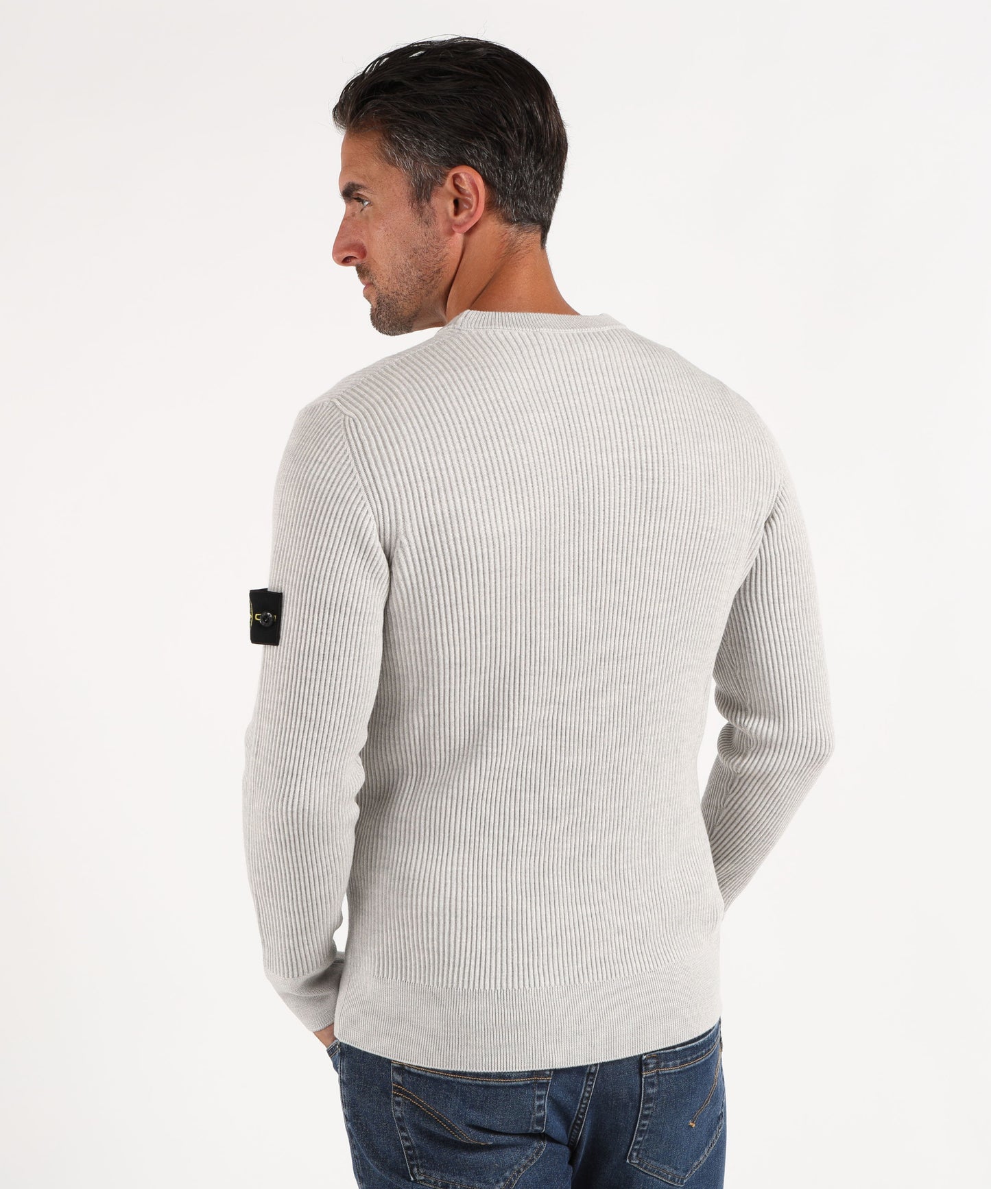 STONE ISLAND Crew-neck sweater with ribbed edges