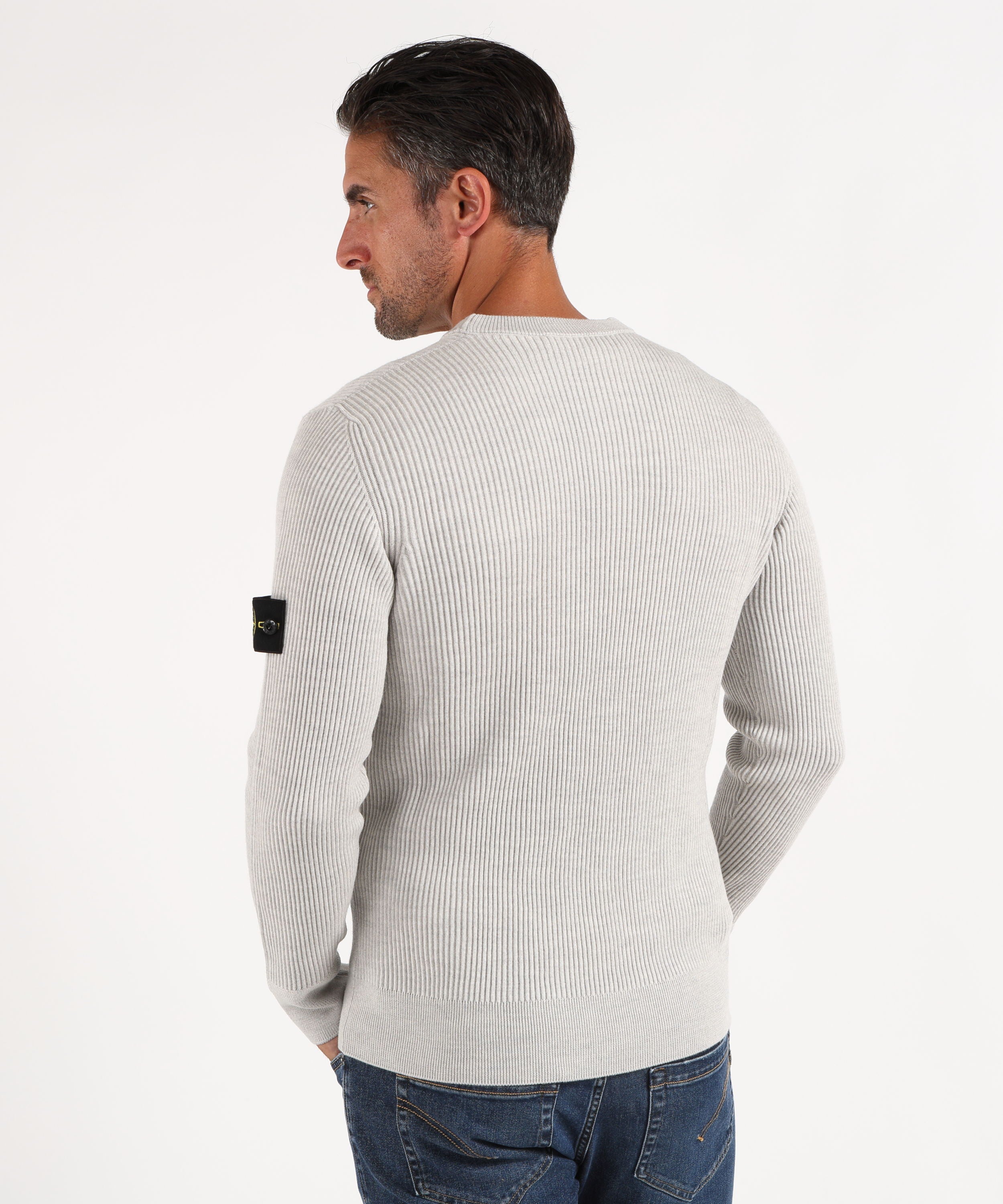 Maglie STONE ISLAND Maglia girocollo con bordi a costine Perla | STONE ISLAND