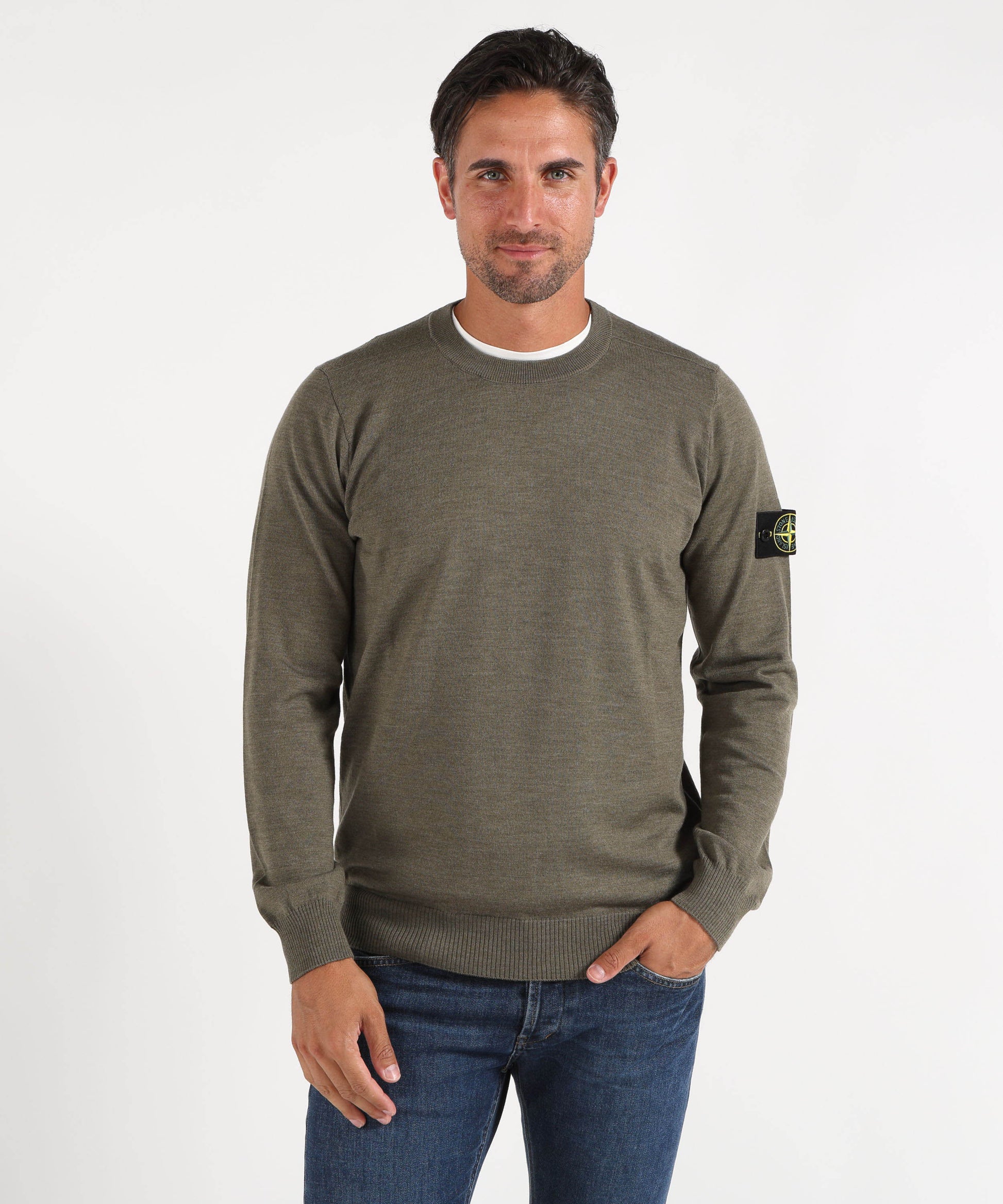 Maglie STONE ISLAND Maglia girocollo Verde militare melange | STONE ISLAND