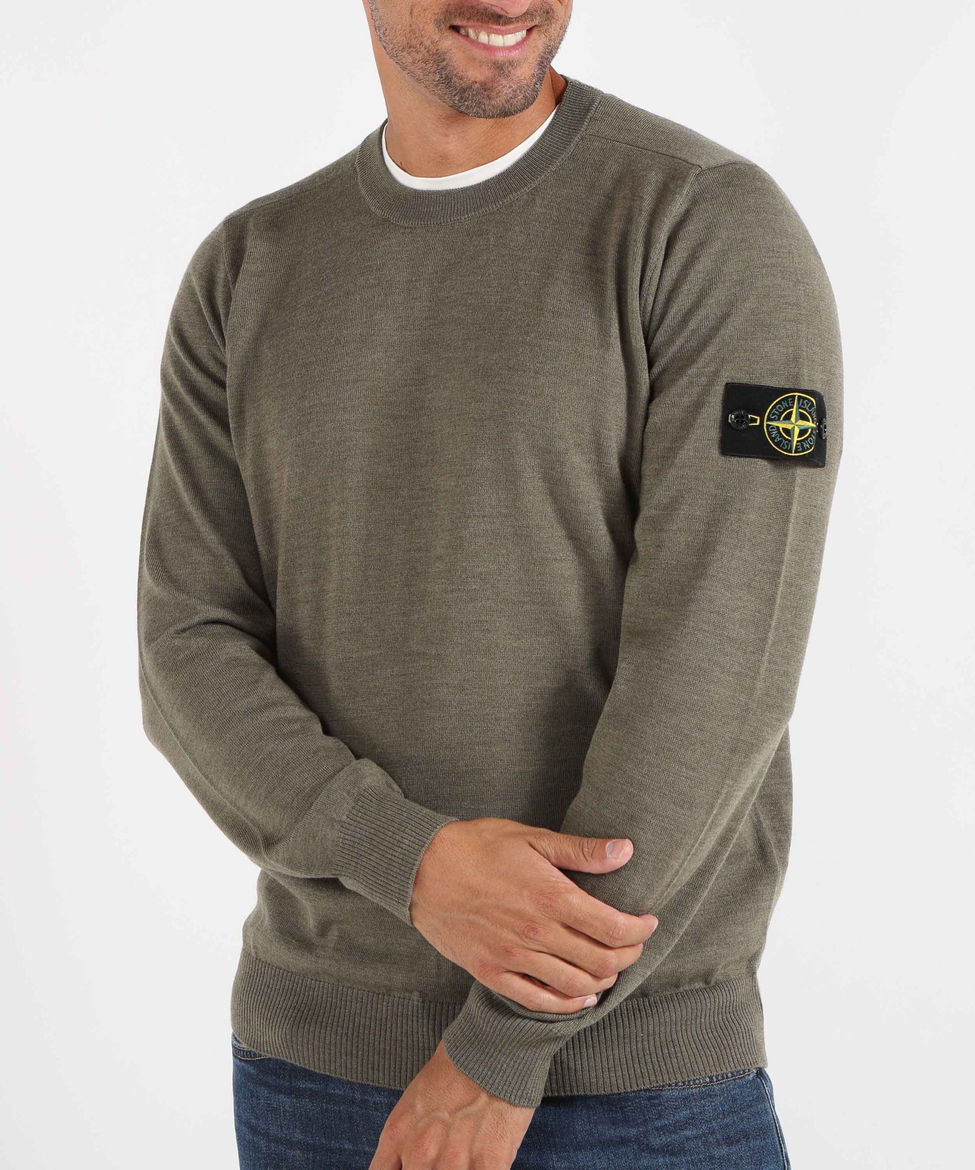 Maglie STONE ISLAND Maglia girocollo Verde militare melange | STONE ISLAND