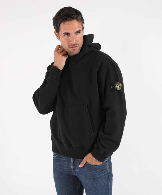 STONE ISLAND BRUSHED ORGANIC COTTON FLEECE
Felpa vestibilità oversize con cappuccio, zip e tasca a marsupio