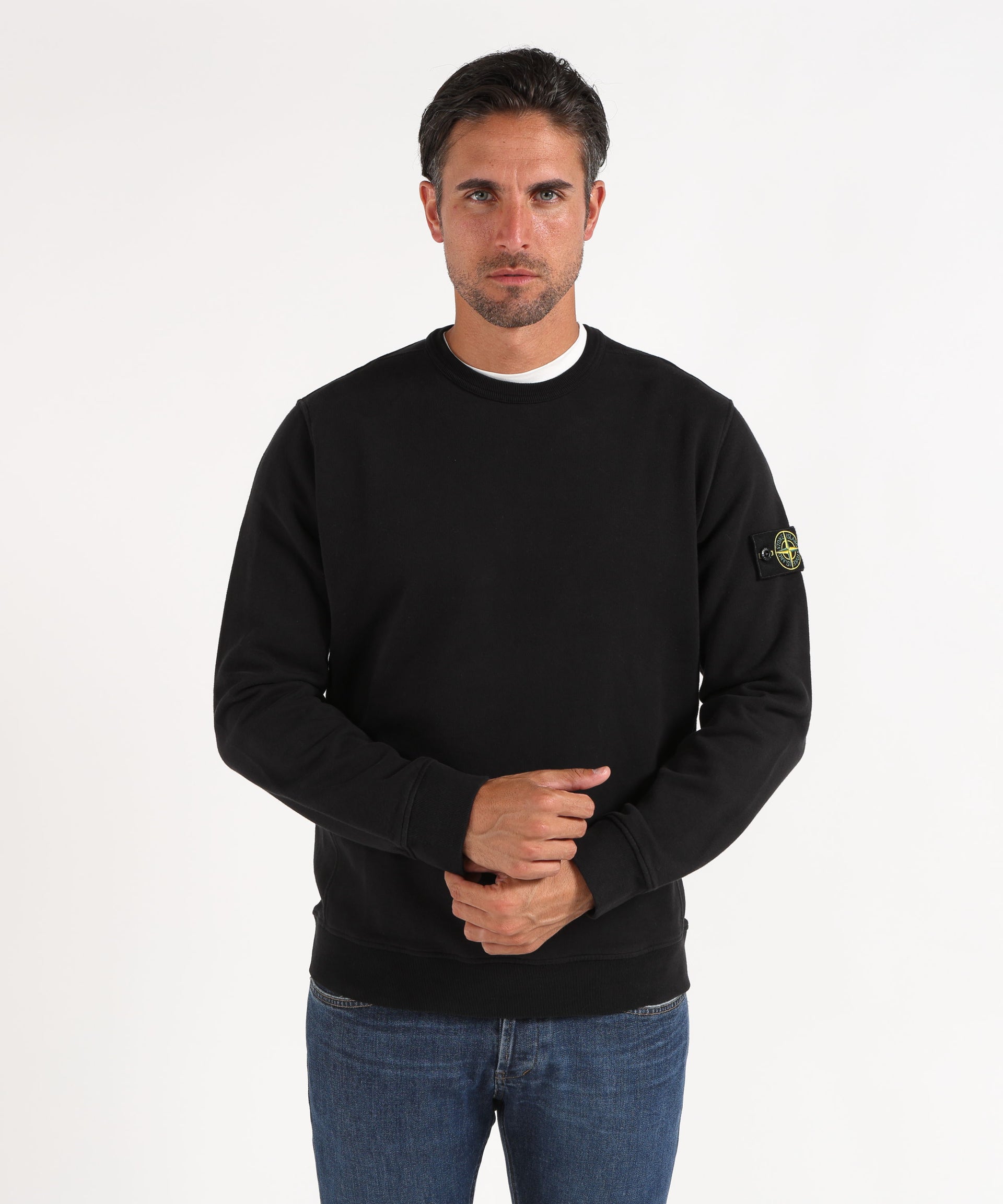 STONE ISLAND BRUSHED ORGANIC COTTON FLEECE
Felpa girocollo vestibilità regular con inserti a costine