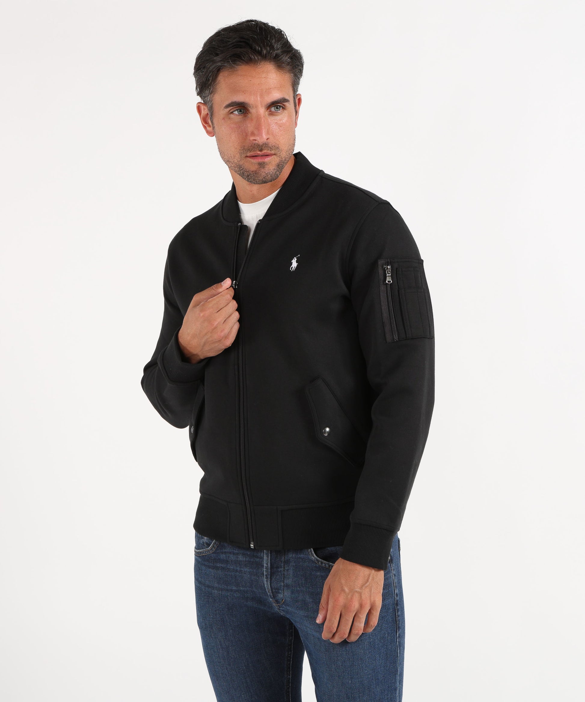Felpe POLO RALPH LAUREN Bomber in doppia maglia Nero | POLO RALPH LAUREN