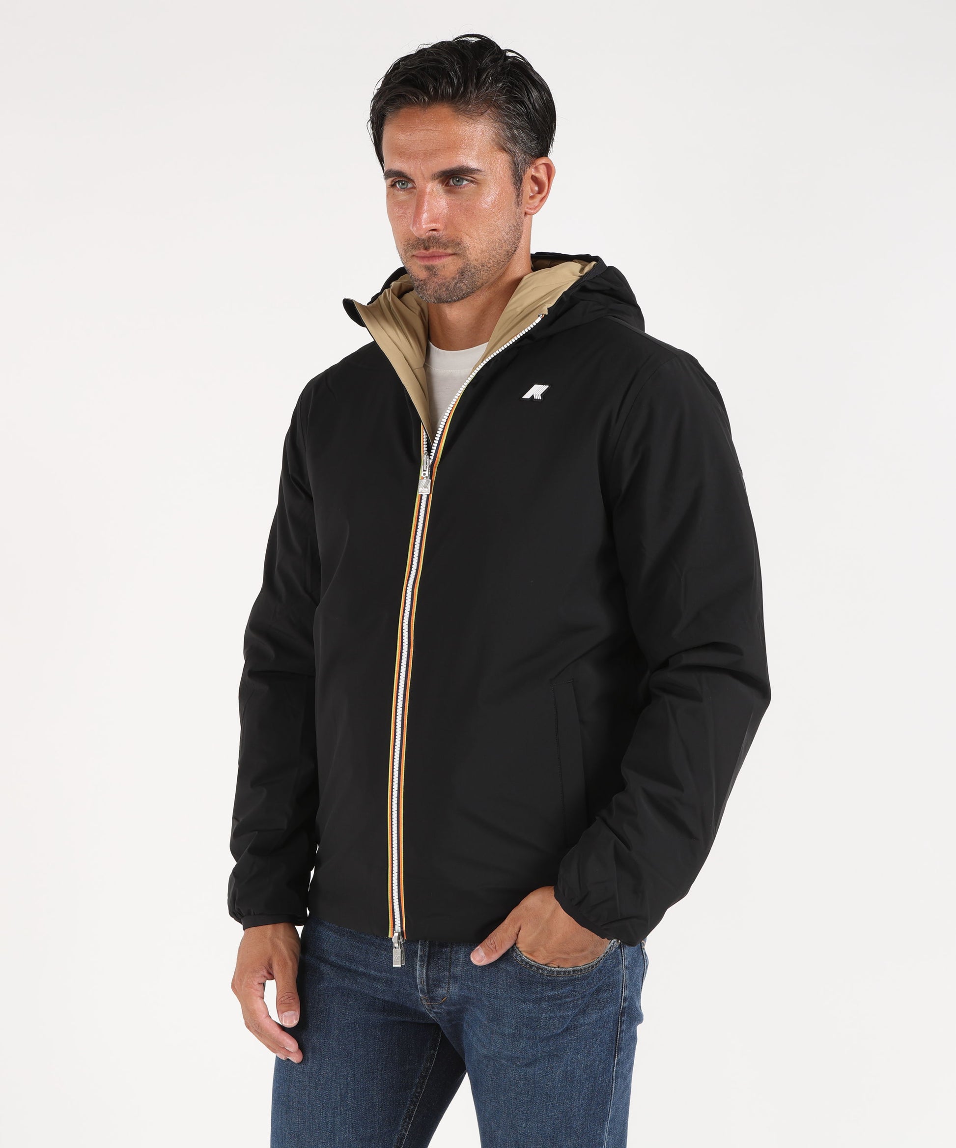 Giacche K-WAY giubbotto jack st warm double Nero/beige | K-WAY