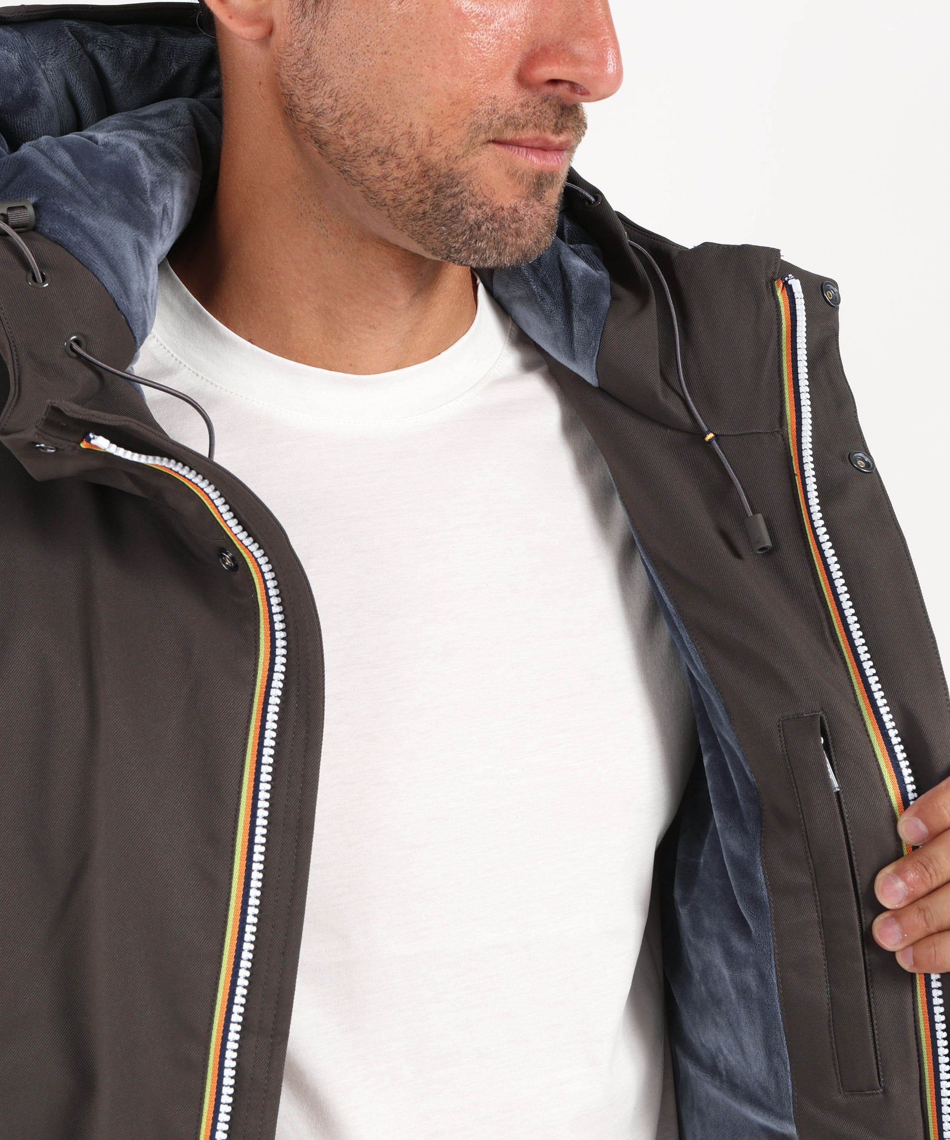 Giacche K-WAY jarno twill marmotta Oliva/blu | K-WAY