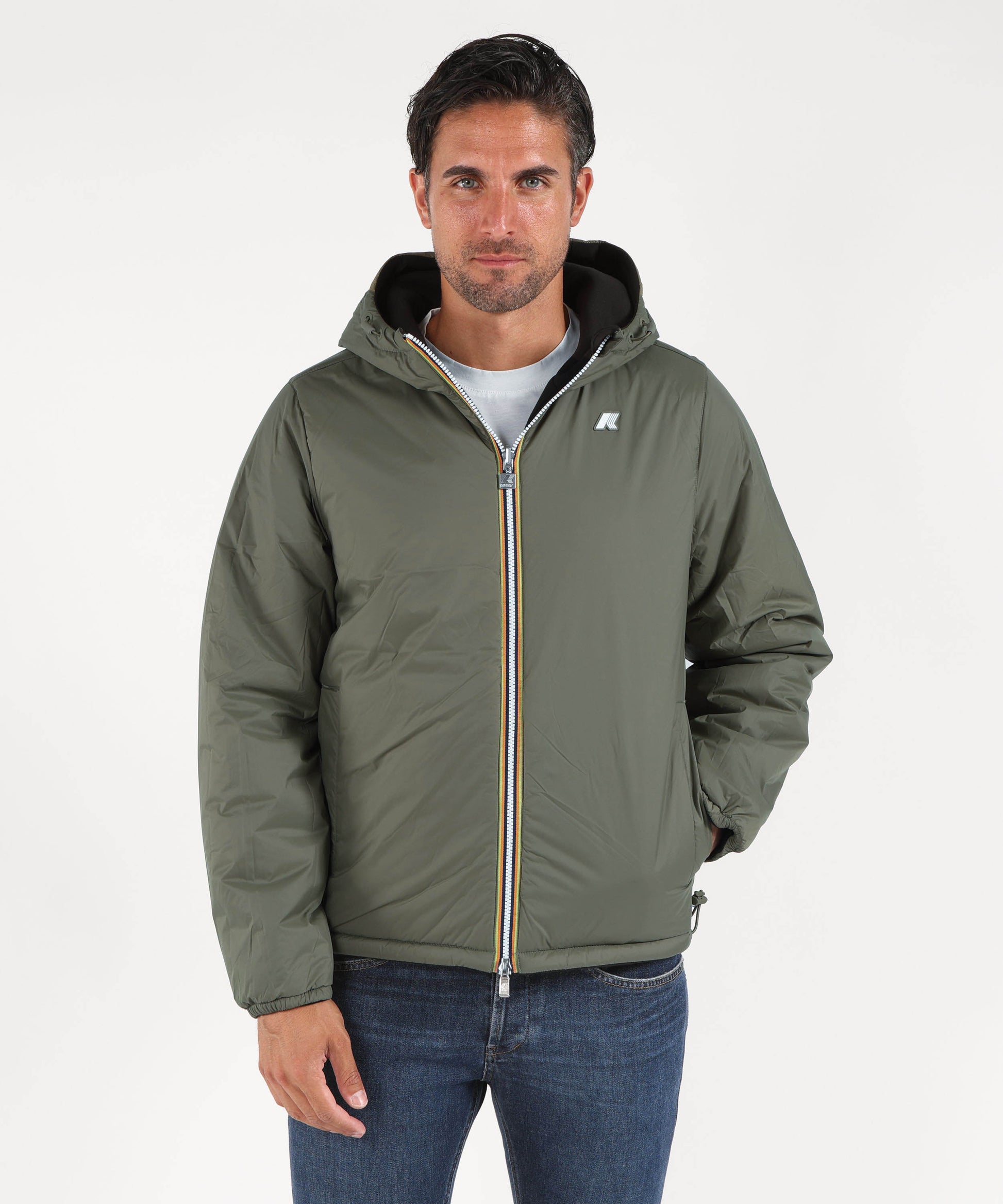 Giacche K-WAY JACK SPACER NYLON DOUBLE Nero/verde | K-WAY