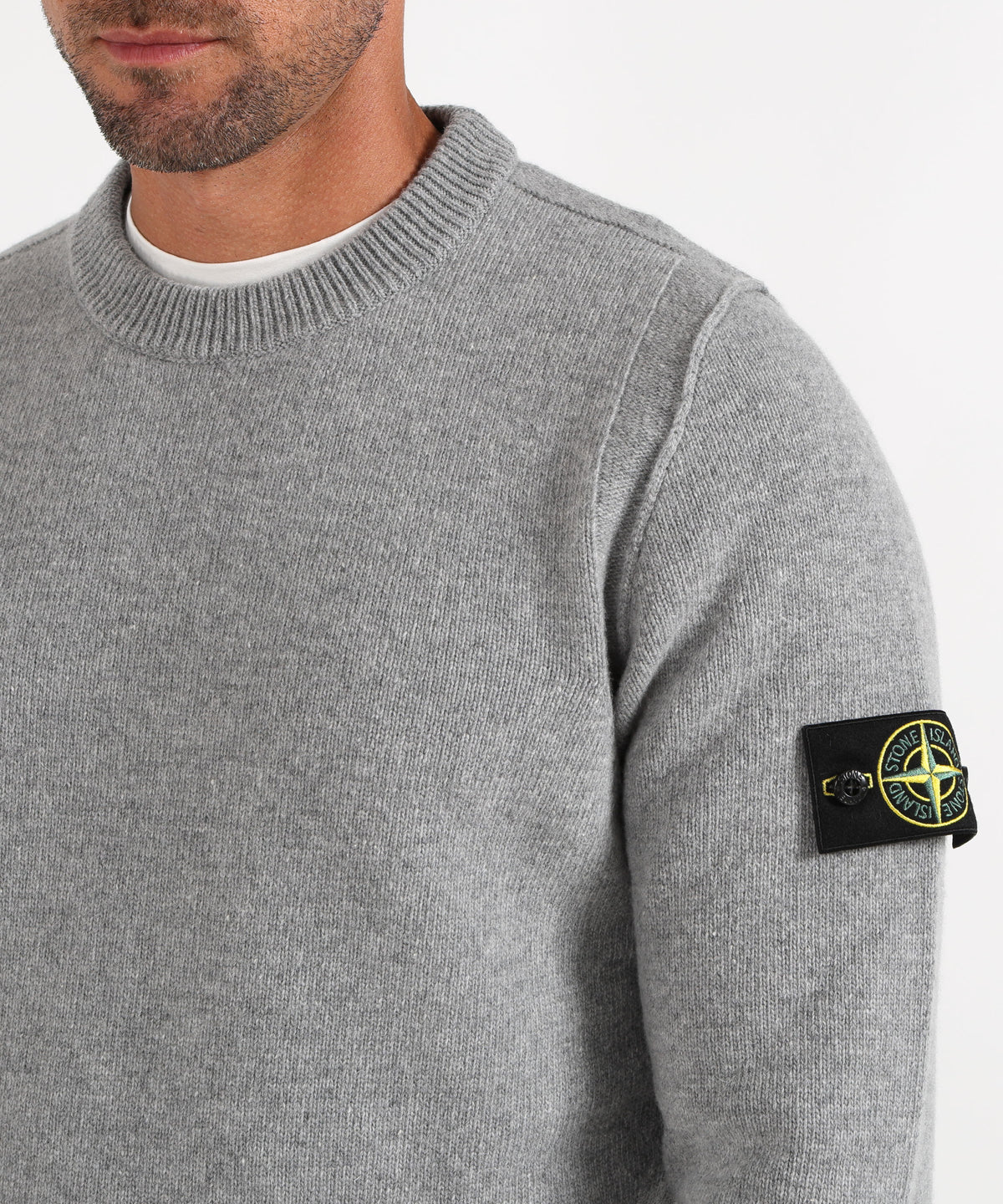STONE ISLAND Crewneck Sweater with Purl Stitch Details
