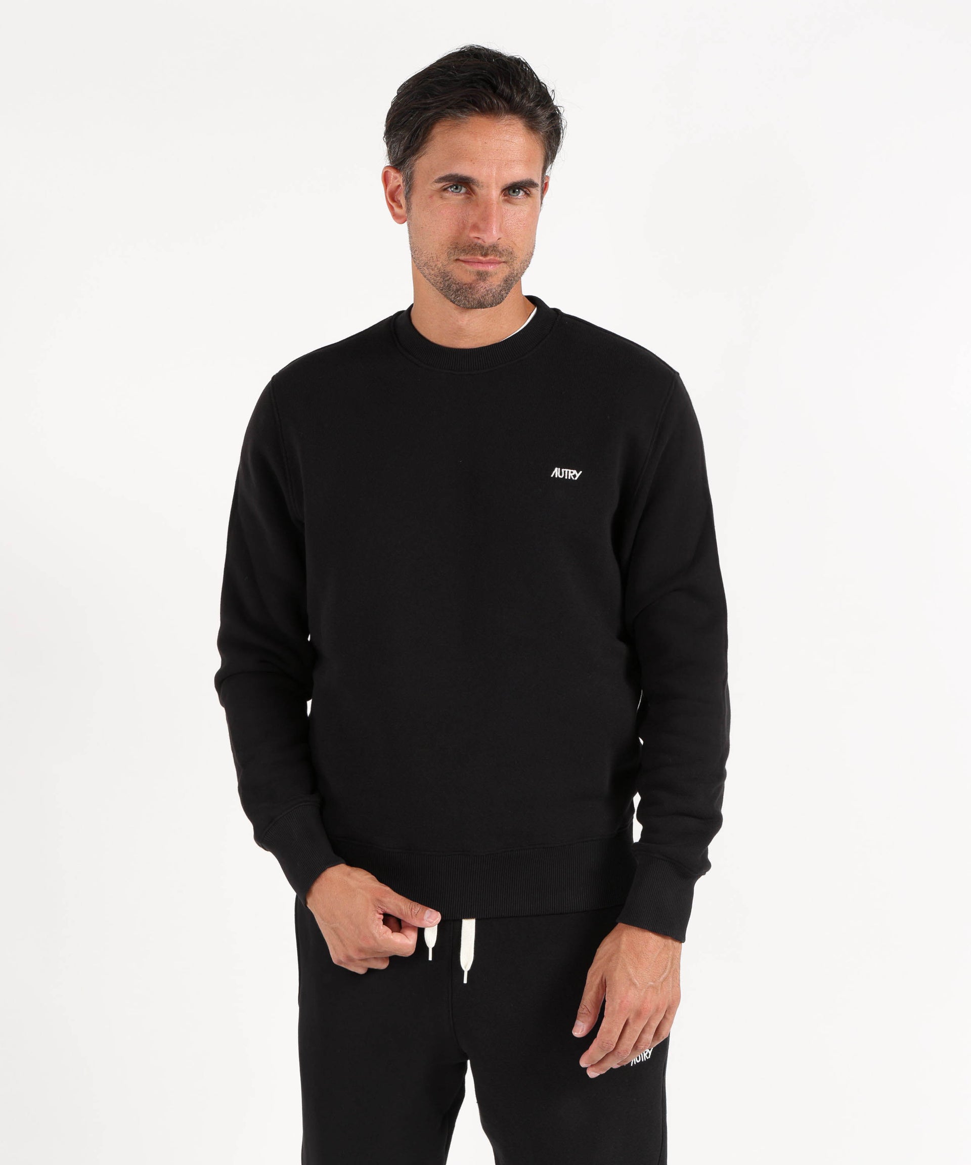 AUTRY FELPA GIROCOLLO IN COTONE CON LOGO RICAMATO