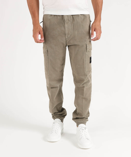 Trousers STONE ISLAND Regular-Fit Tapered Cargo Pants with Elastic Waist Militare | STONE ISLAND