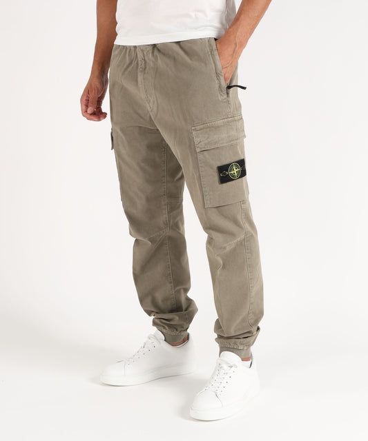 Trousers STONE ISLAND Regular-Fit Tapered Cargo Pants with Elastic Waist Militare | STONE ISLAND