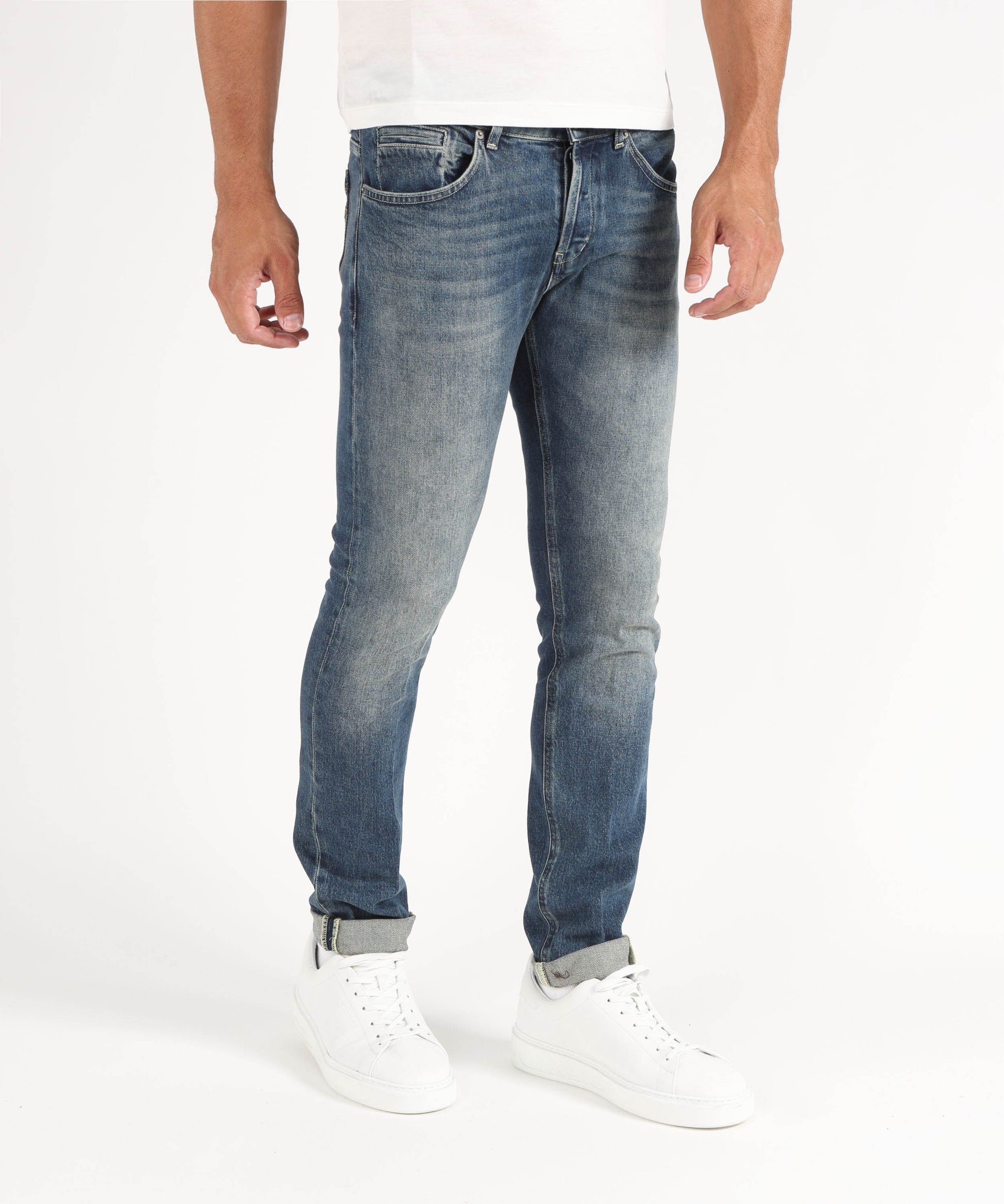 Jeans DONDUP Jeans George skinny in denim stretch Blu | DONDUP