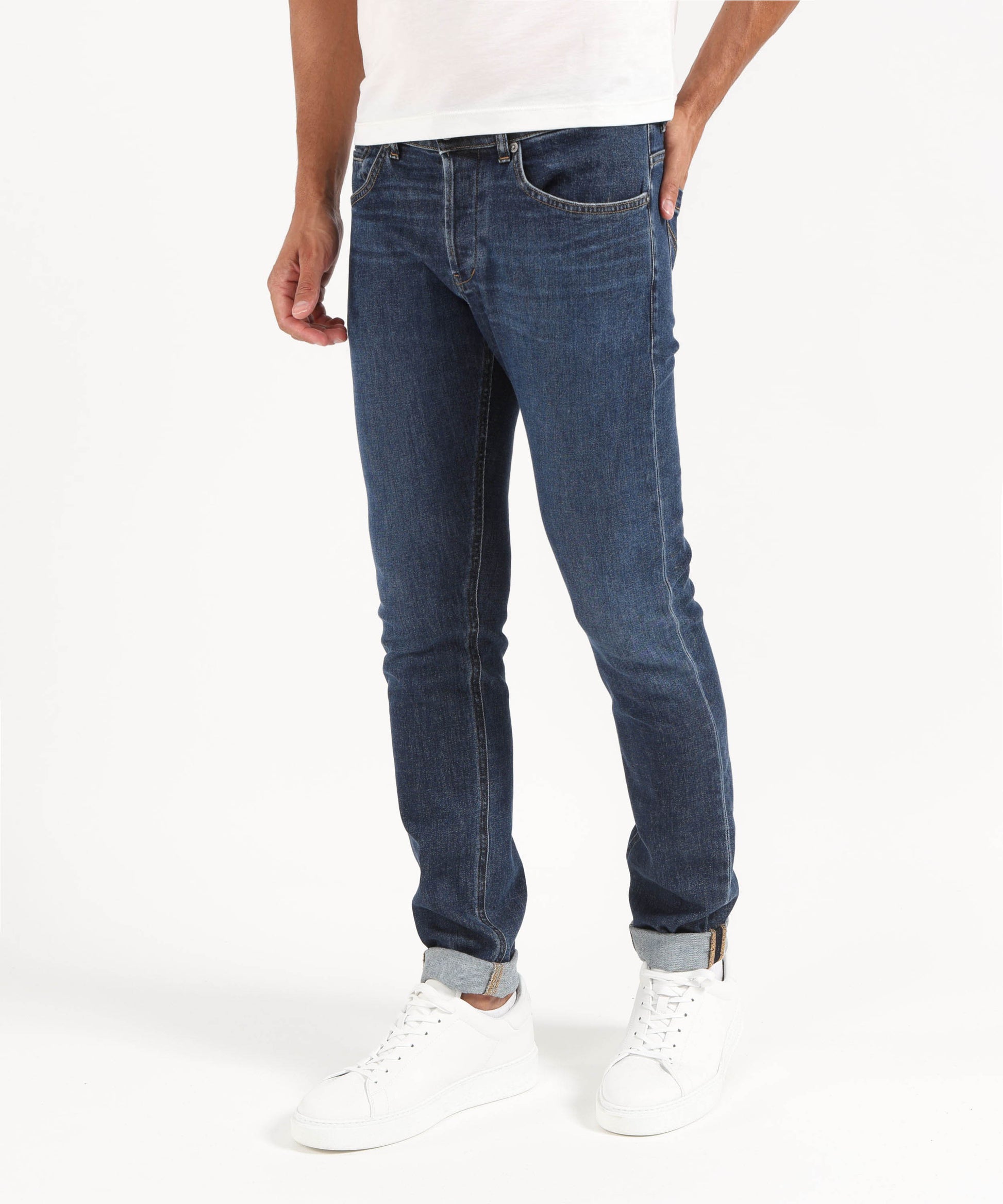 Jeans DONDUP Jeans George skinny in denim stretch responsabile Blu | DONDUP