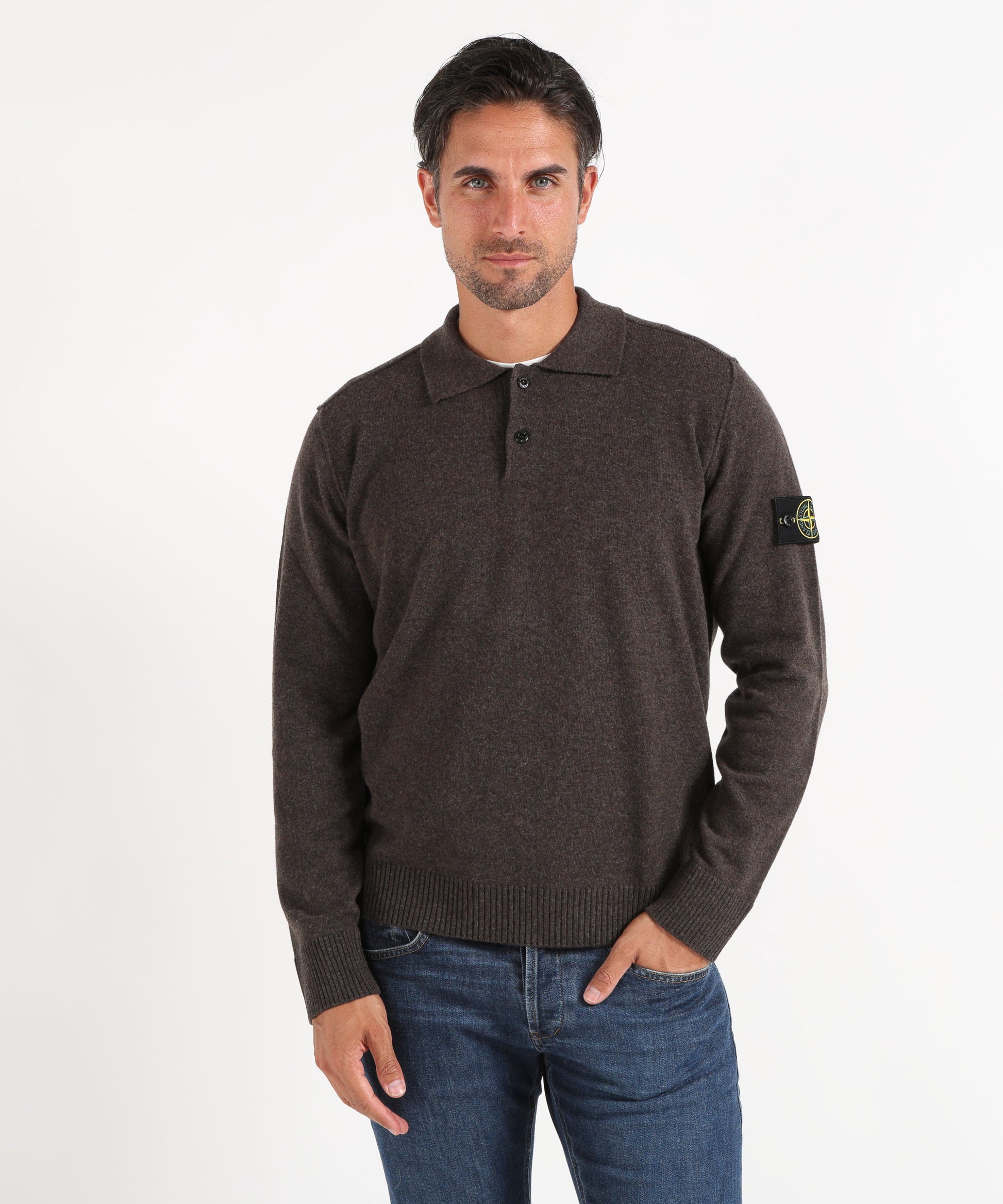 Polo STONE ISLAND LIGHT RWS GEELONG WOOL
Maglione polo vestibilità loose con finta con bottoni Piombo melange | STONE ISLAND