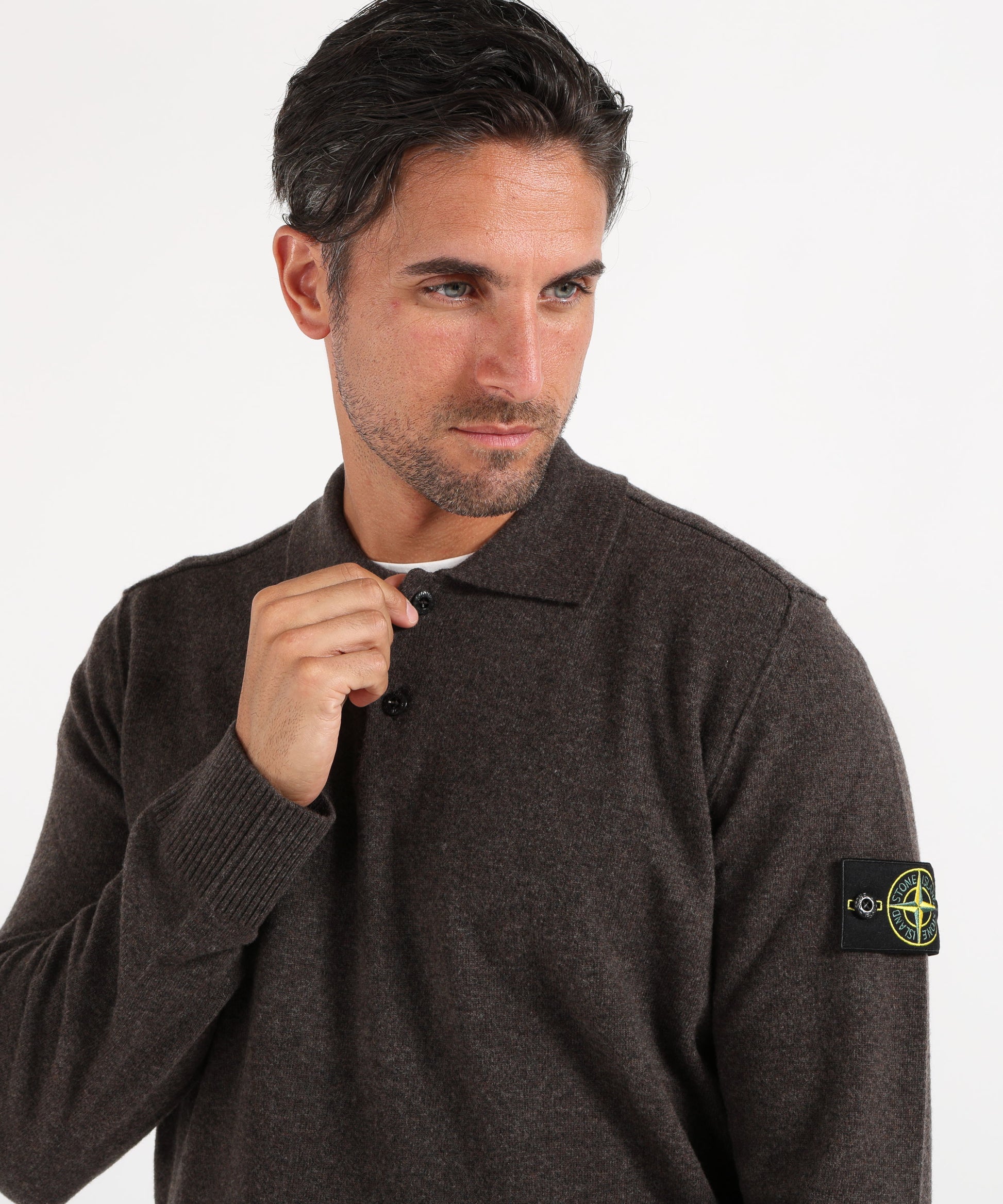 Polo STONE ISLAND LIGHT RWS GEELONG WOOL
Maglione polo vestibilità loose con finta con bottoni Piombo melange | STONE ISLAND