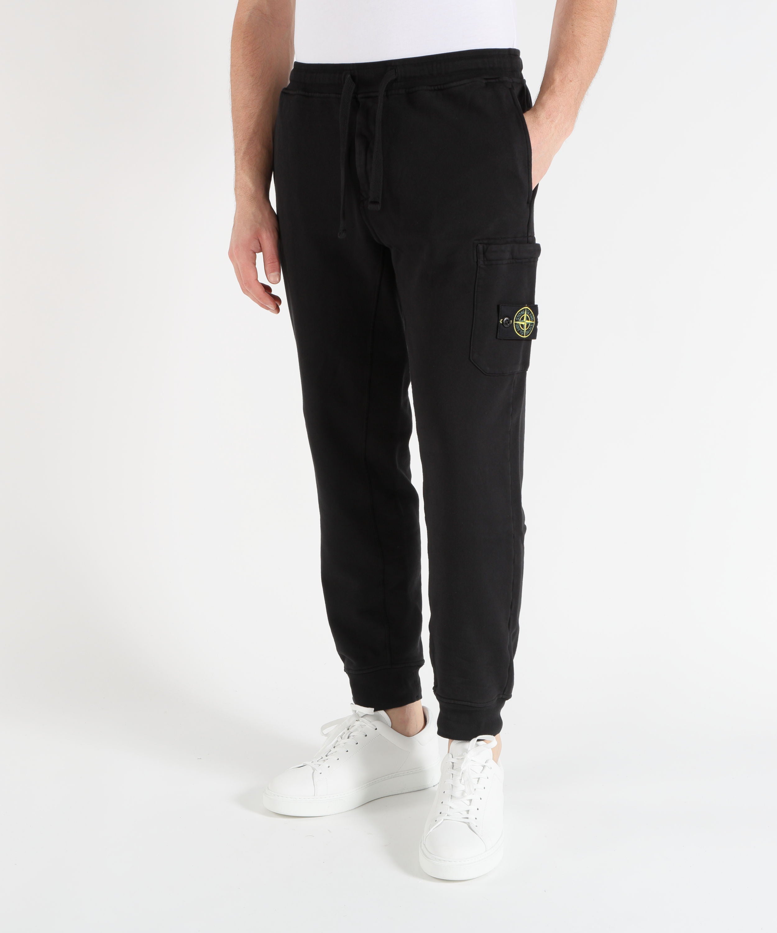 Pantaloni STONE ISLAND Pantalone Uomo in Cotone con Vita Elasticizzata Nero | STONE ISLAND