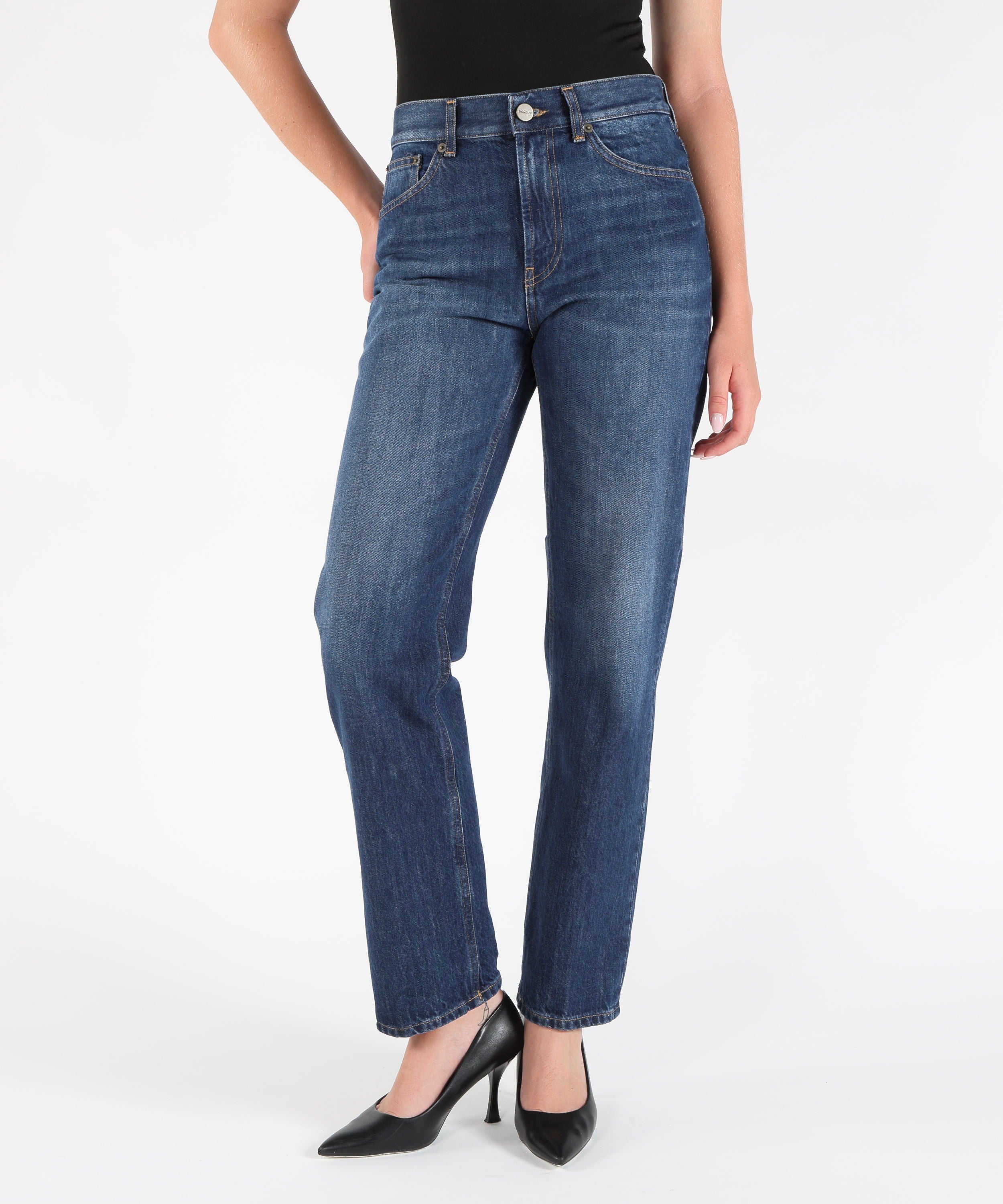 Jeans DONDUP Dafne Regular Jeans in Rigid Denim Blu | DONDUP
