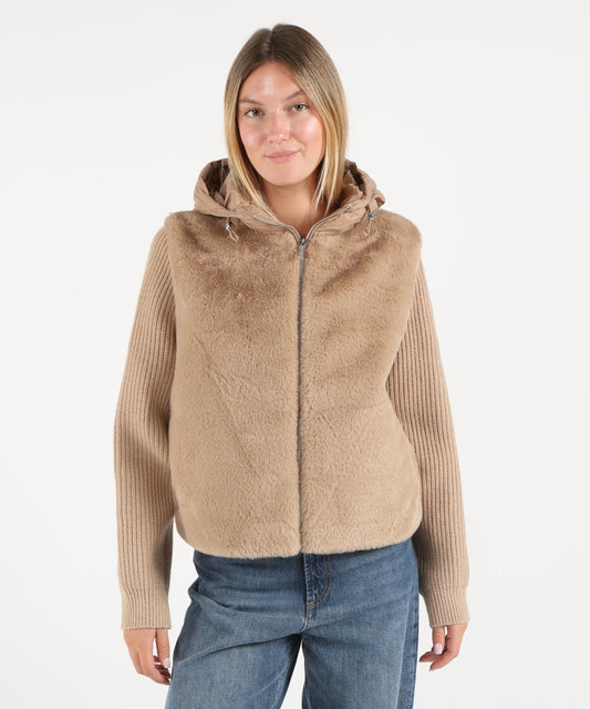 Piumini COLMAR Giacca ibrida in pelliccia sintetica Cammello | COLMAR