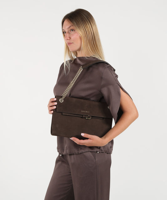 ORCIANI Venus Nabucco Small Nubuck Leather Shoulder Bag