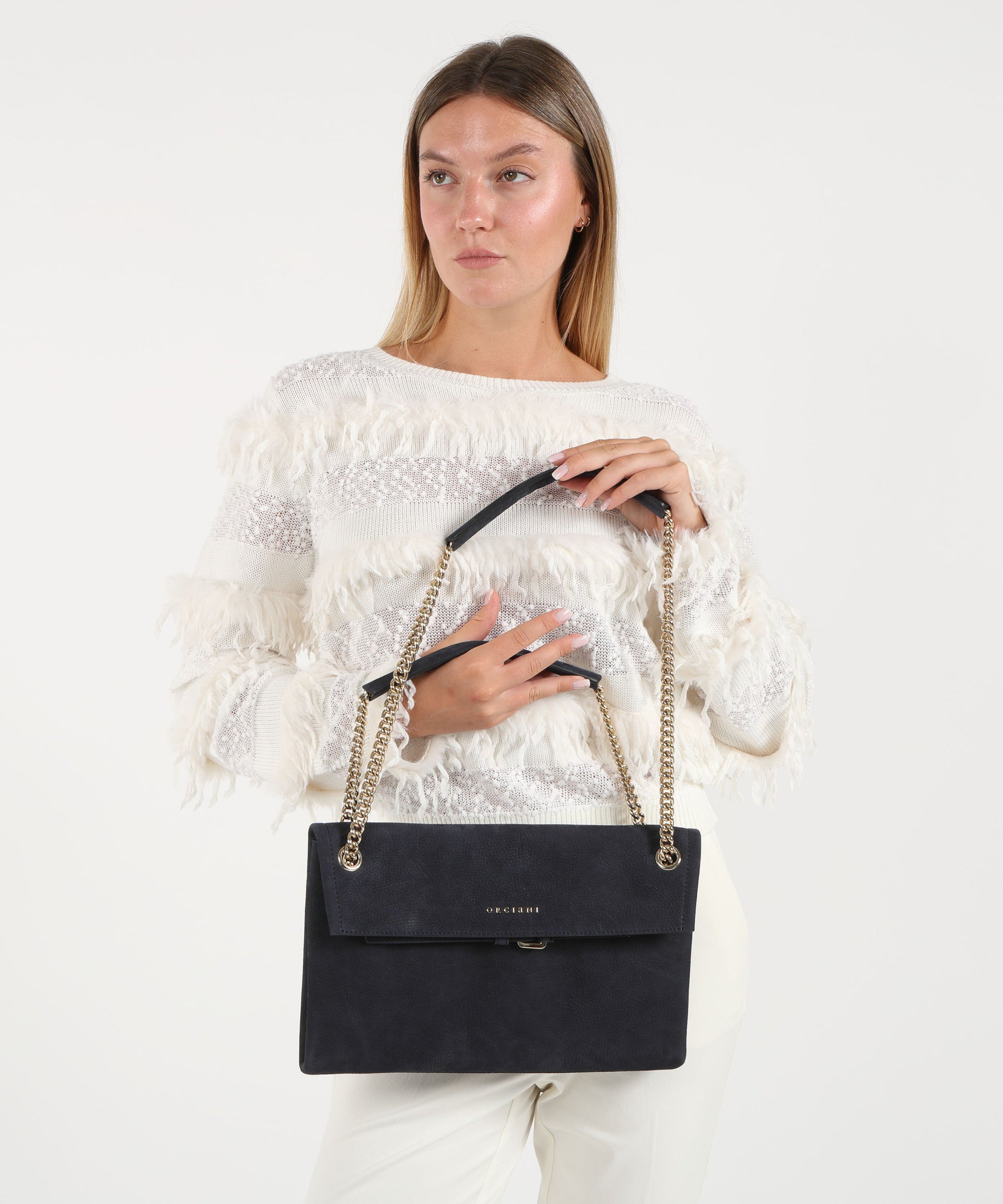 ORCIANI Borsa Venus Nabucco Small a spalla in pelle nabuk