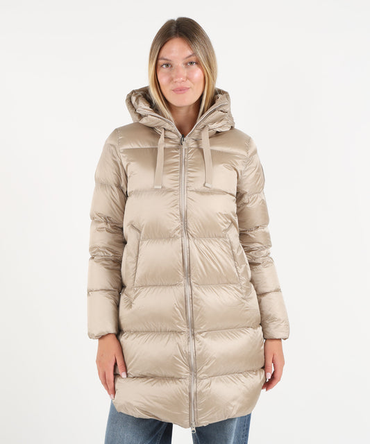 Giacche BOMBOOGIE Geneva Jacket - Piumino lungo donna windproof downproof Perla | BOMBOOGIE