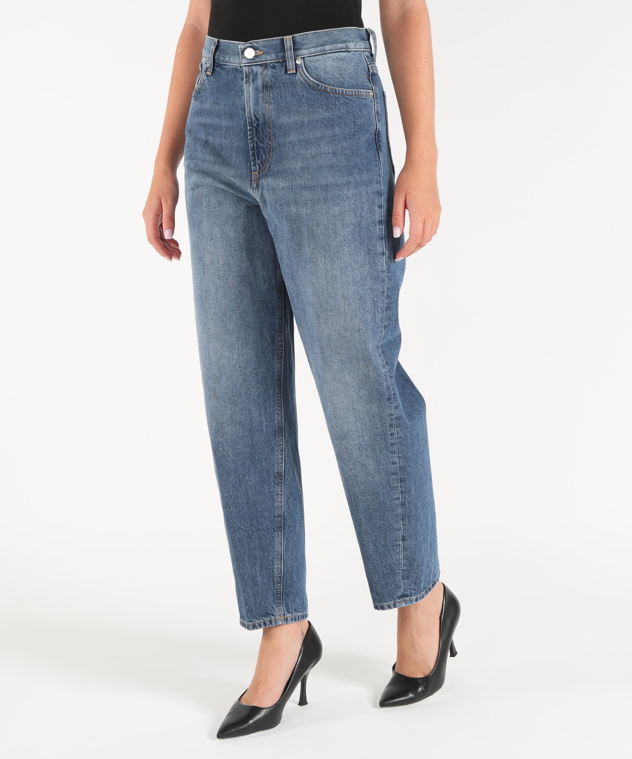 Jeans DONDUP Bessie Loose Jeans in Rigid Denim Blu | DONDUP